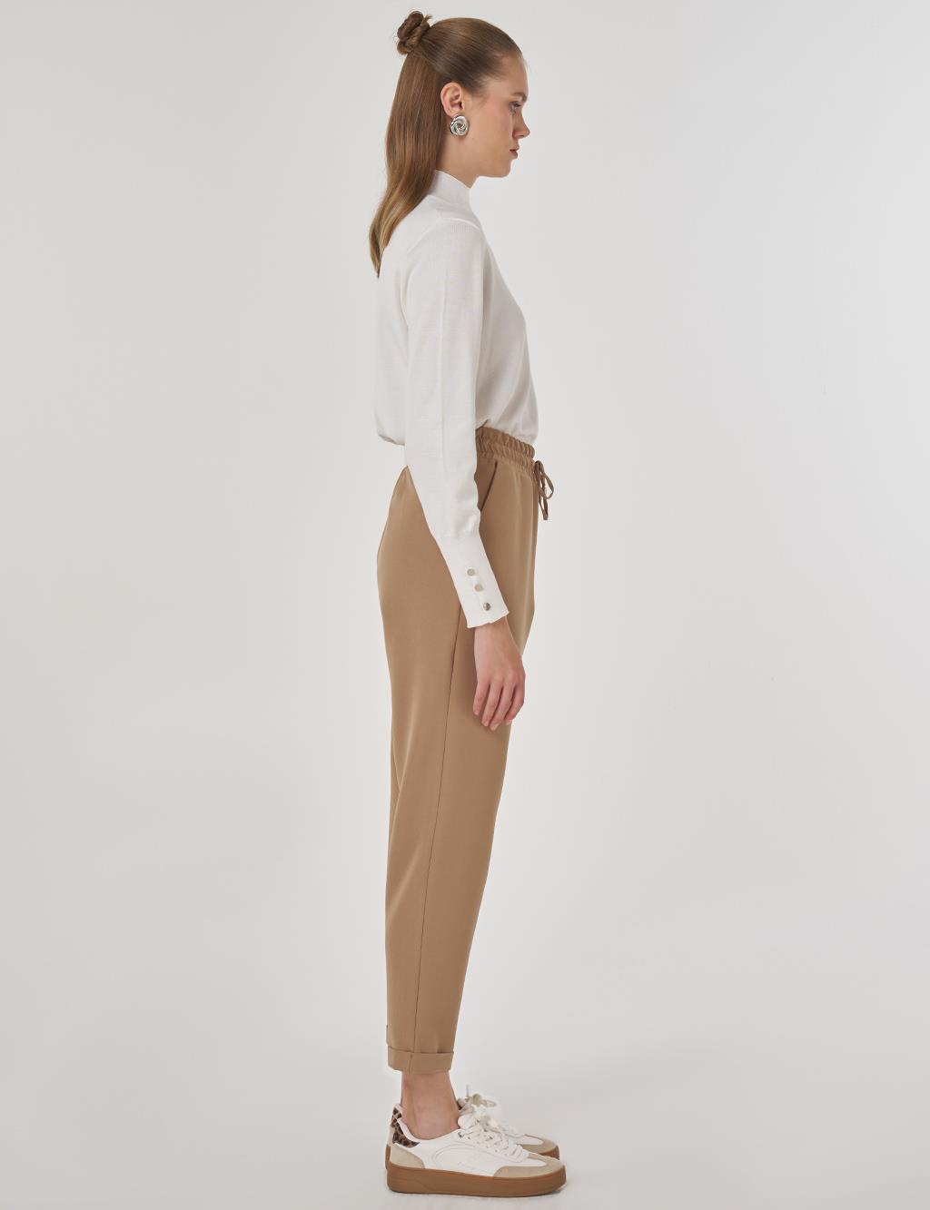 Drawstring Relaxed Fit Pants Dark Mink
