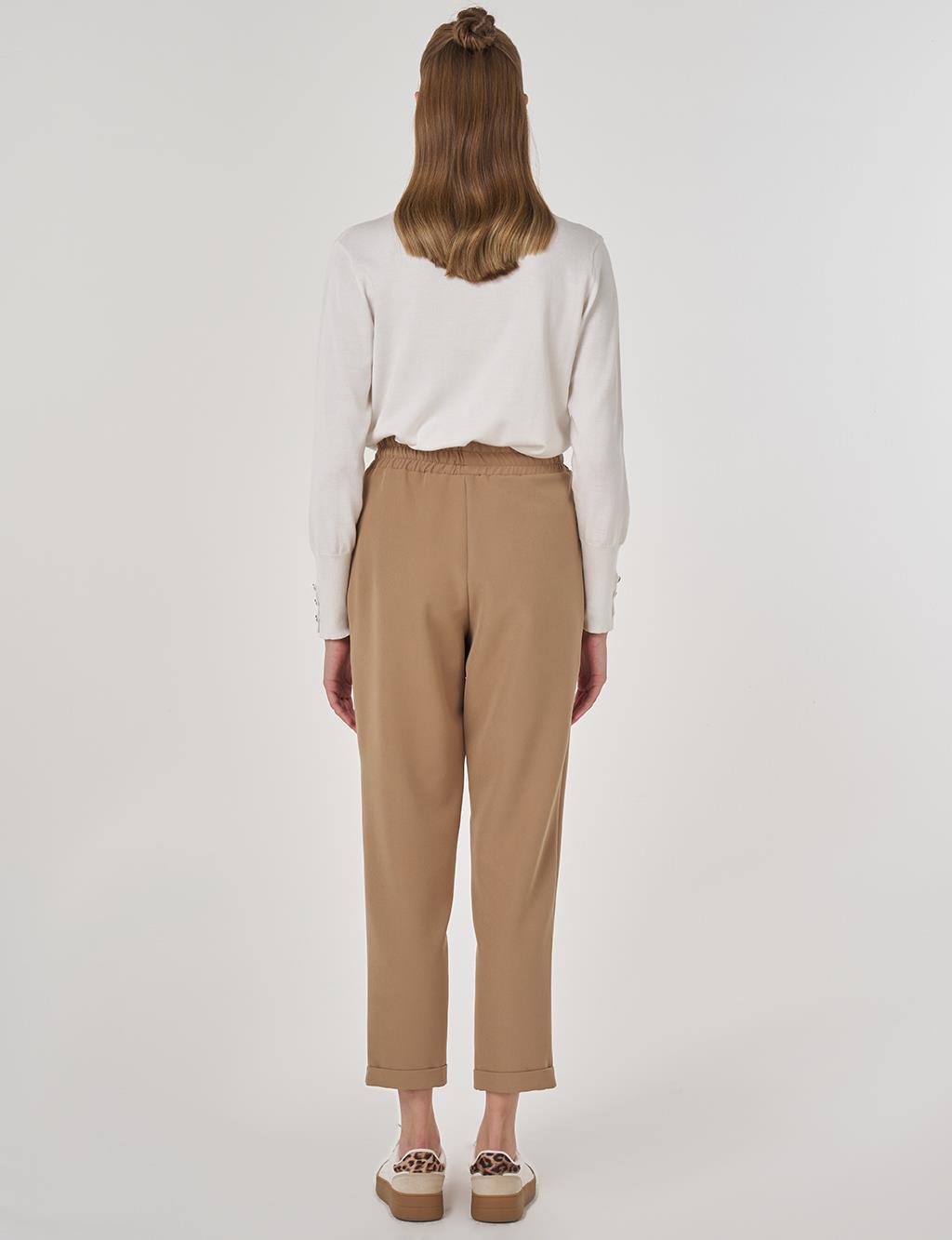 Drawstring Relaxed Fit Pants Dark Mink