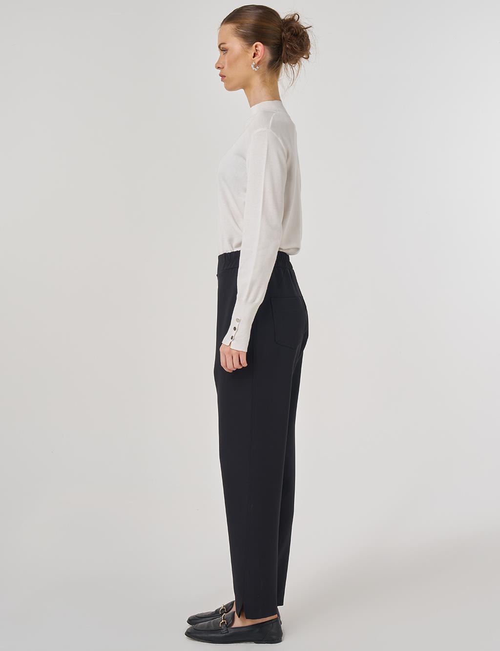 Metalik Baskılı Havuç Pantolon Siyah 