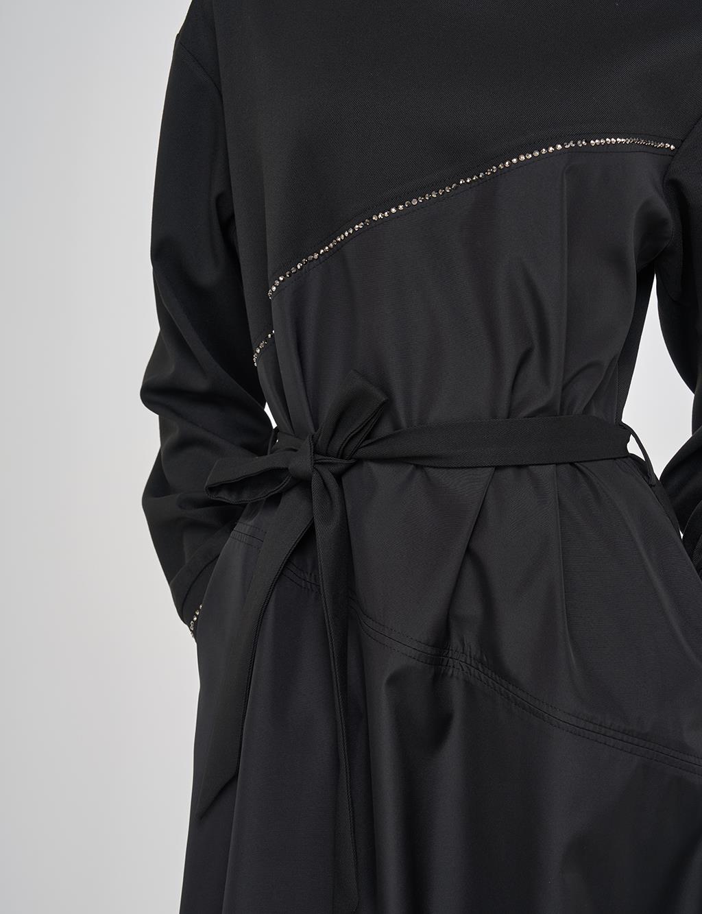Seam Detail Maxi Dress Black 
