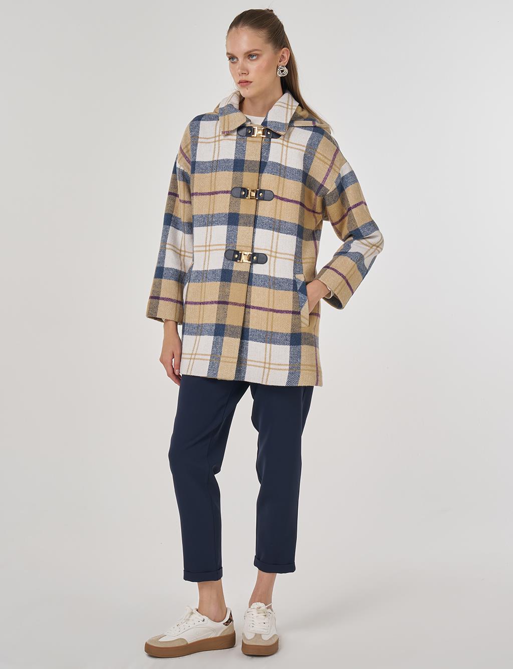 Ekose Desen Kaban Bej