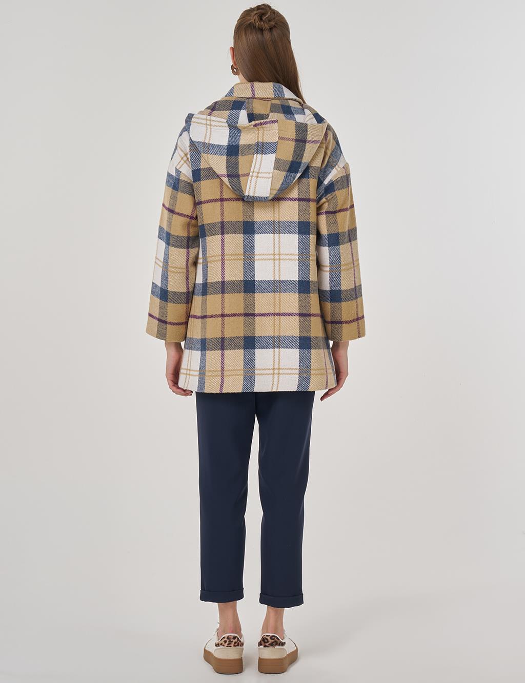 Ekose Desen Kaban Bej