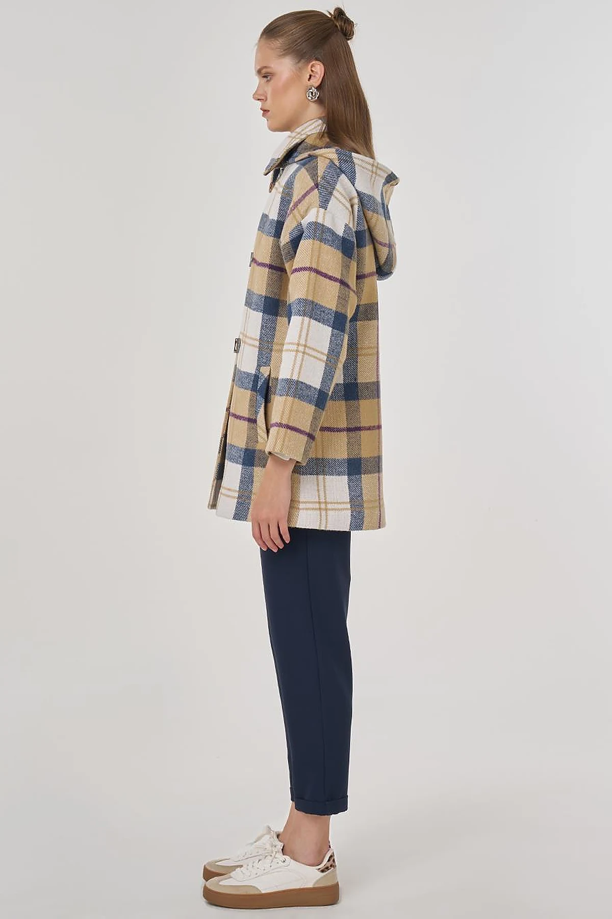 Plaid Coat in Beige
