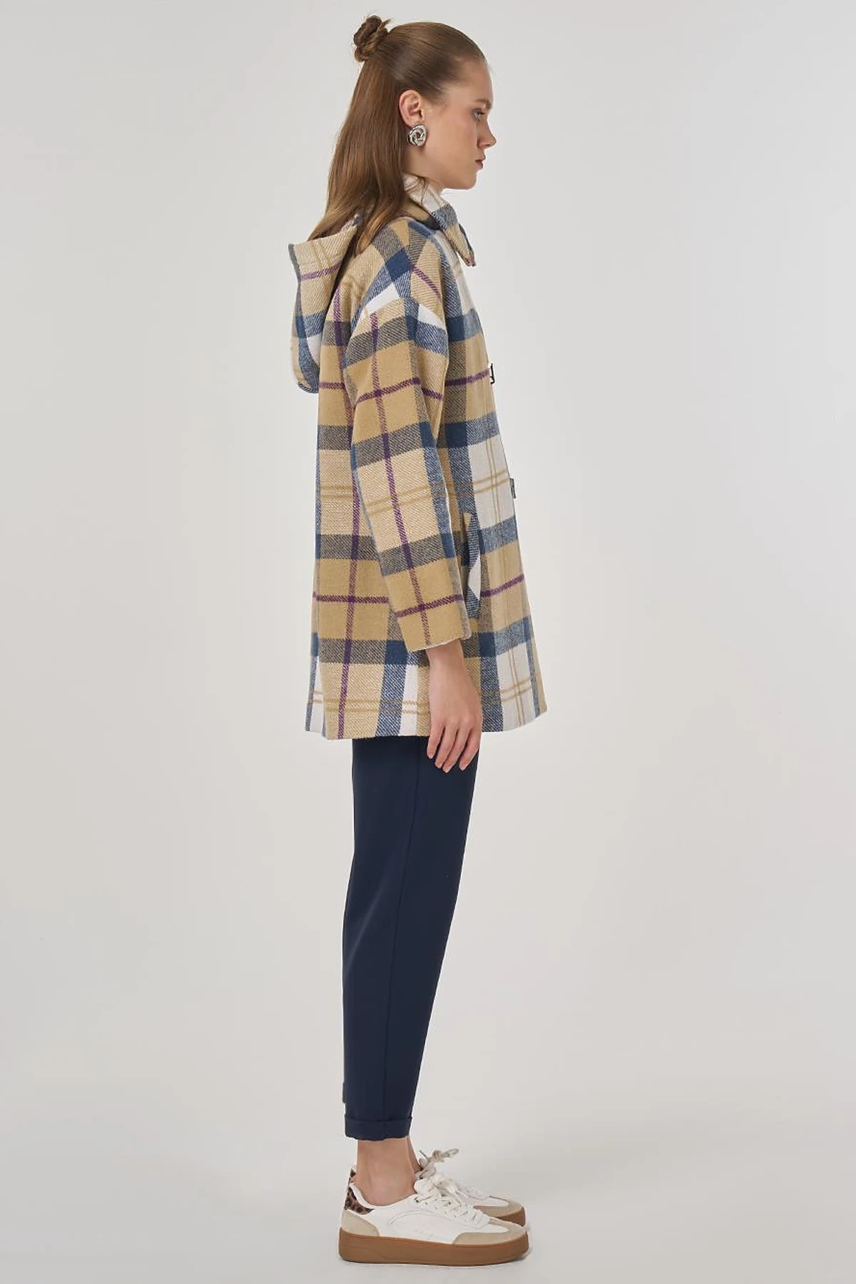 Plaid Coat in Beige