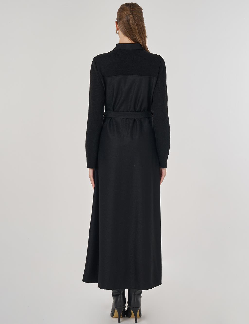 Wool Maxi Dress Black