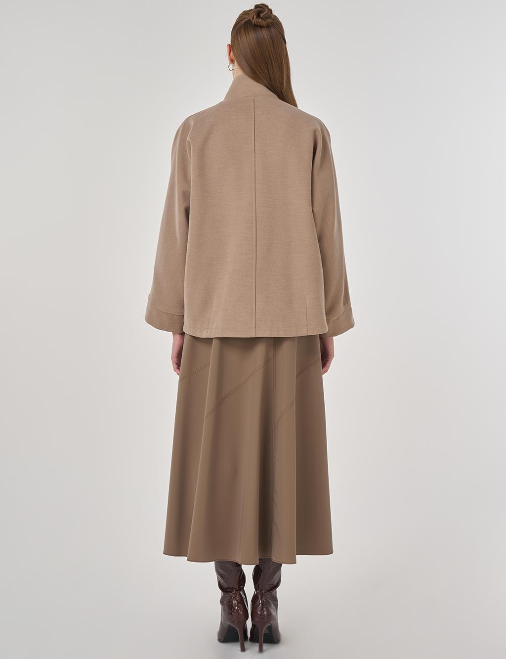 Stand-Up Collar Wool Jacket Mink