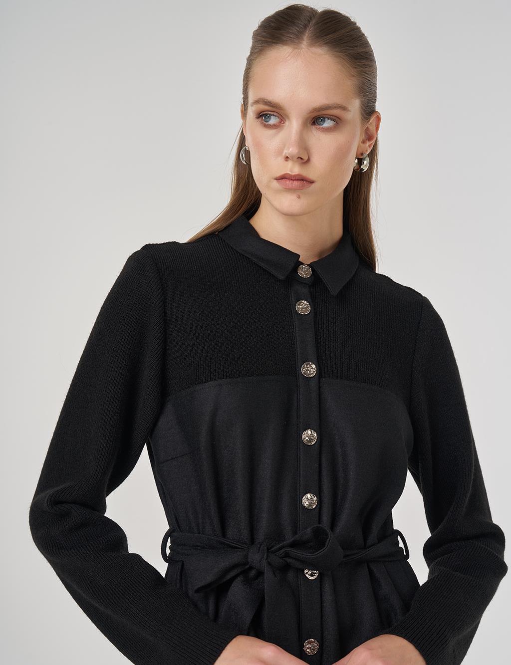 Wool Maxi Dress Black