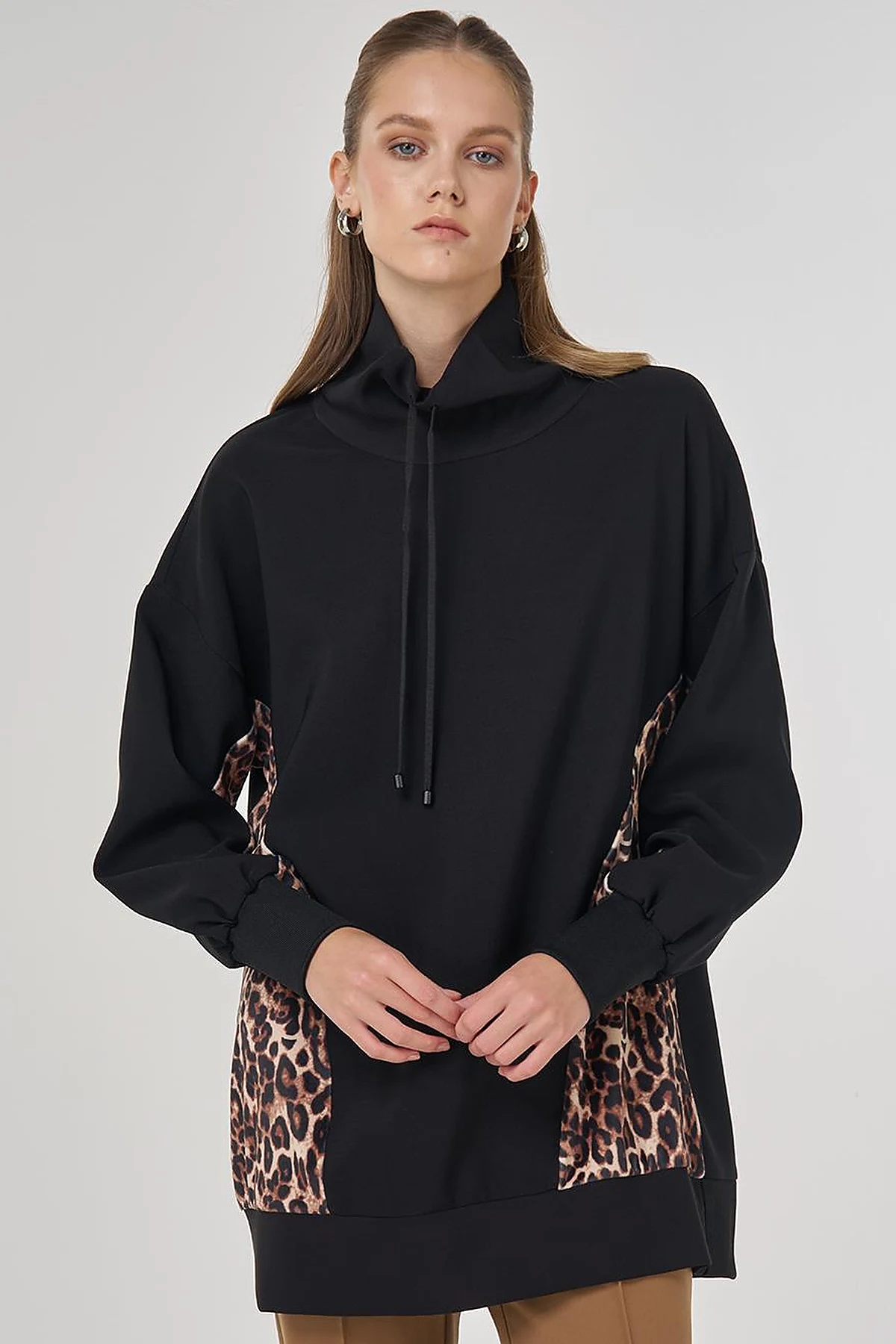 Leopard Print Sweatshirt Black