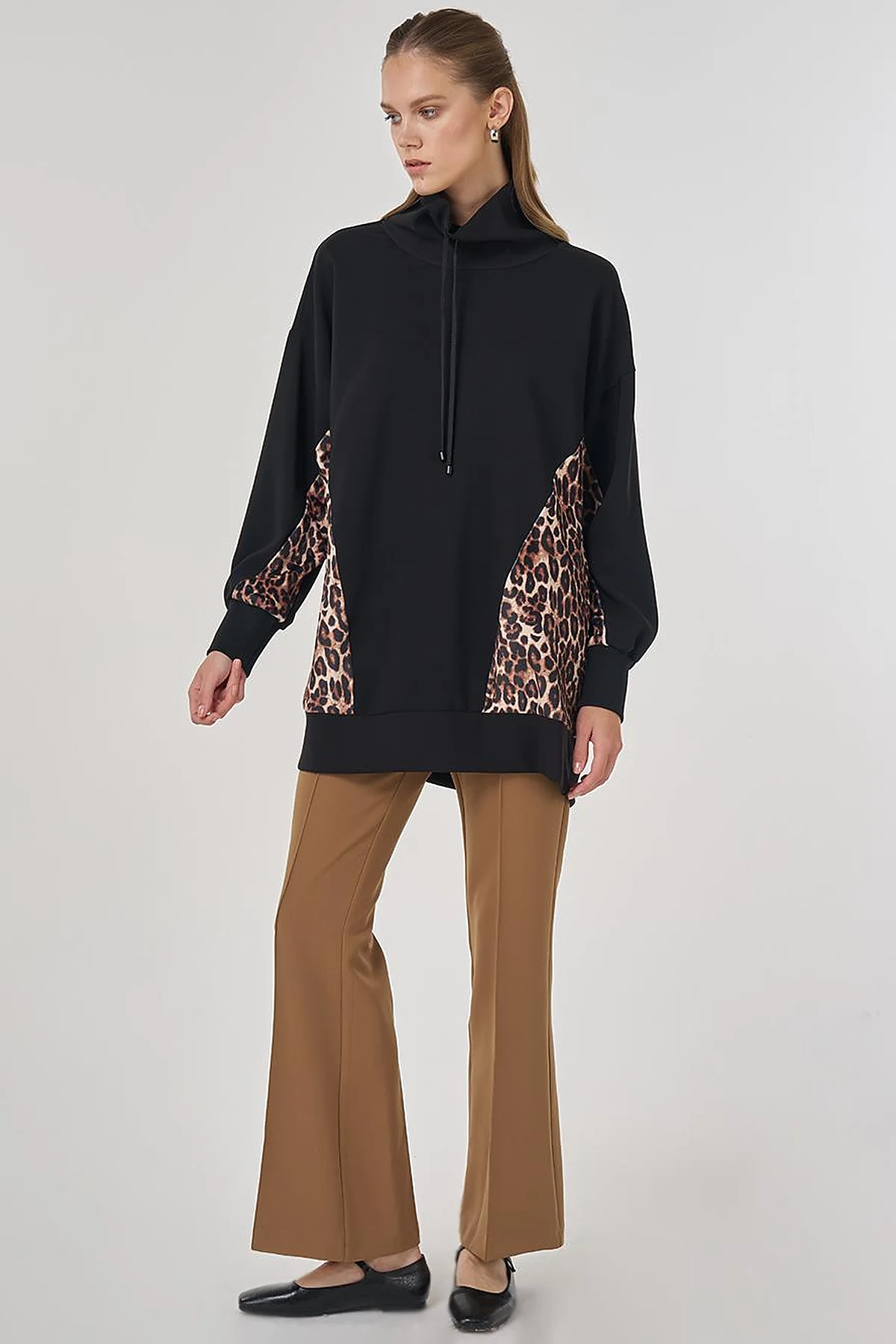 Leopard Print Sweatshirt Black