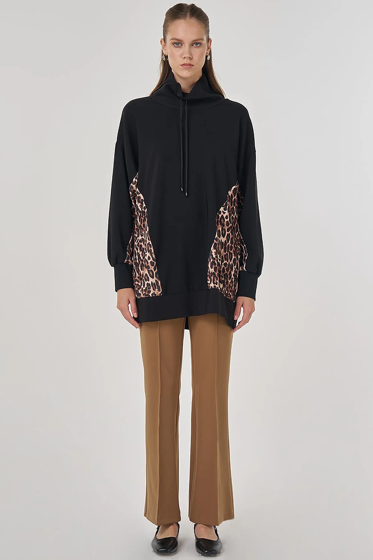 Leopard Print Sweatshirt Black
