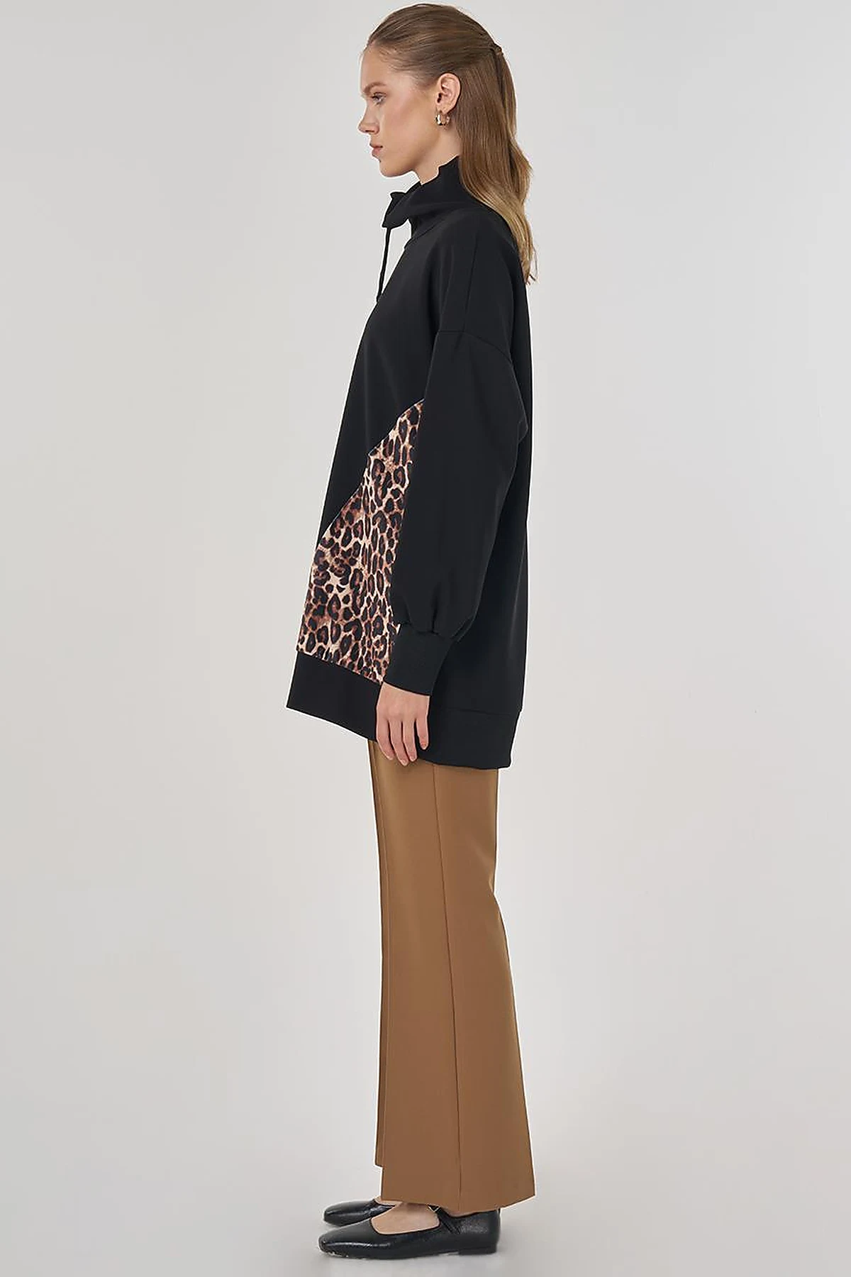 Leopard Print Sweatshirt Black