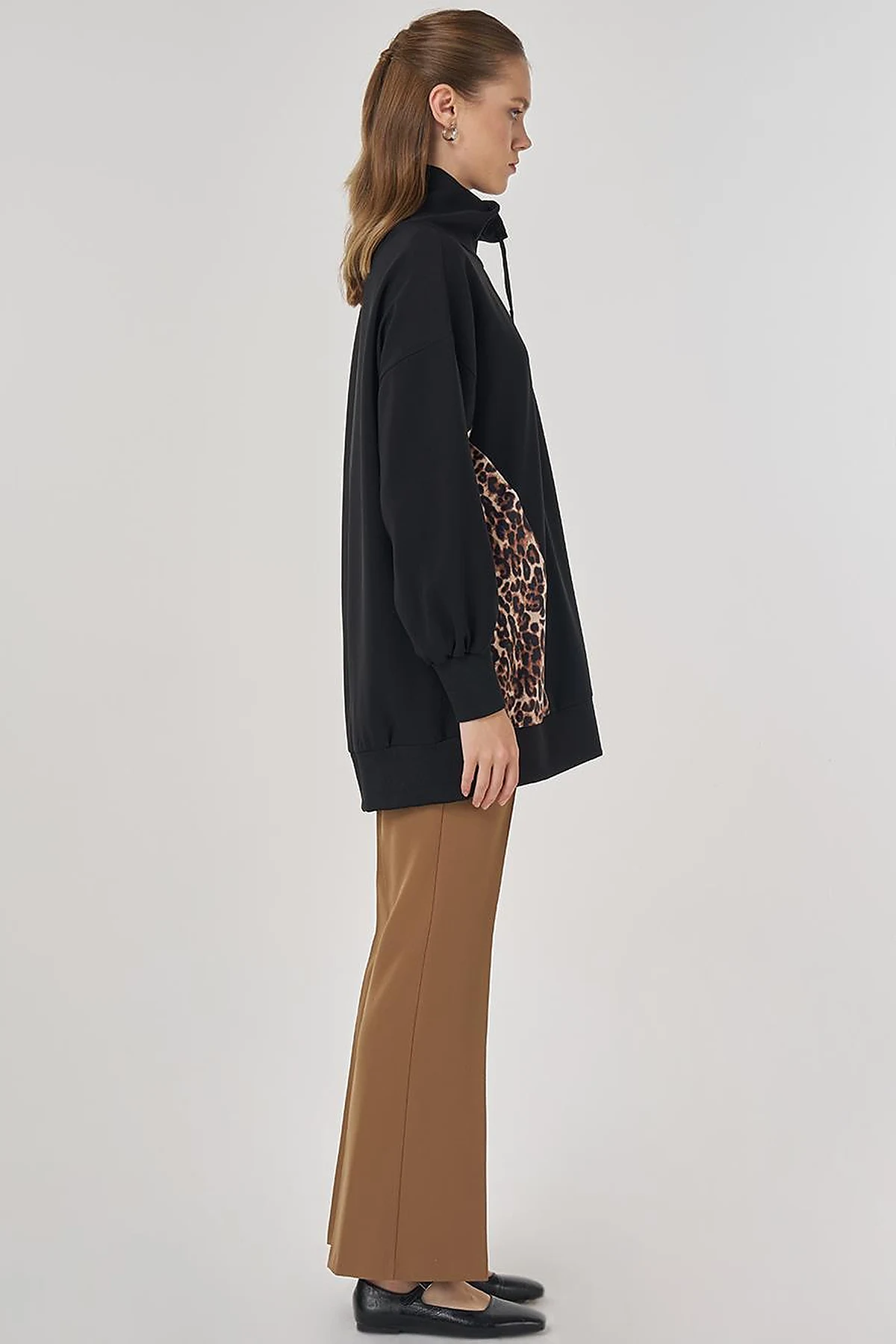 Leopard Print Sweatshirt Black