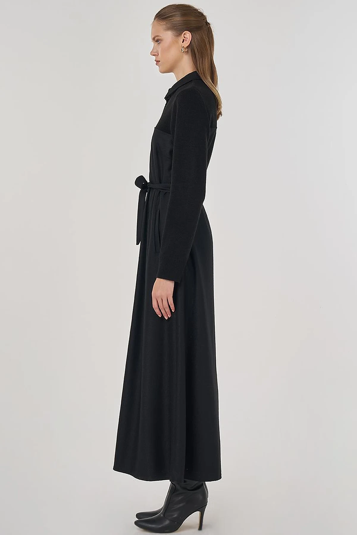 Wool Maxi Dress Black