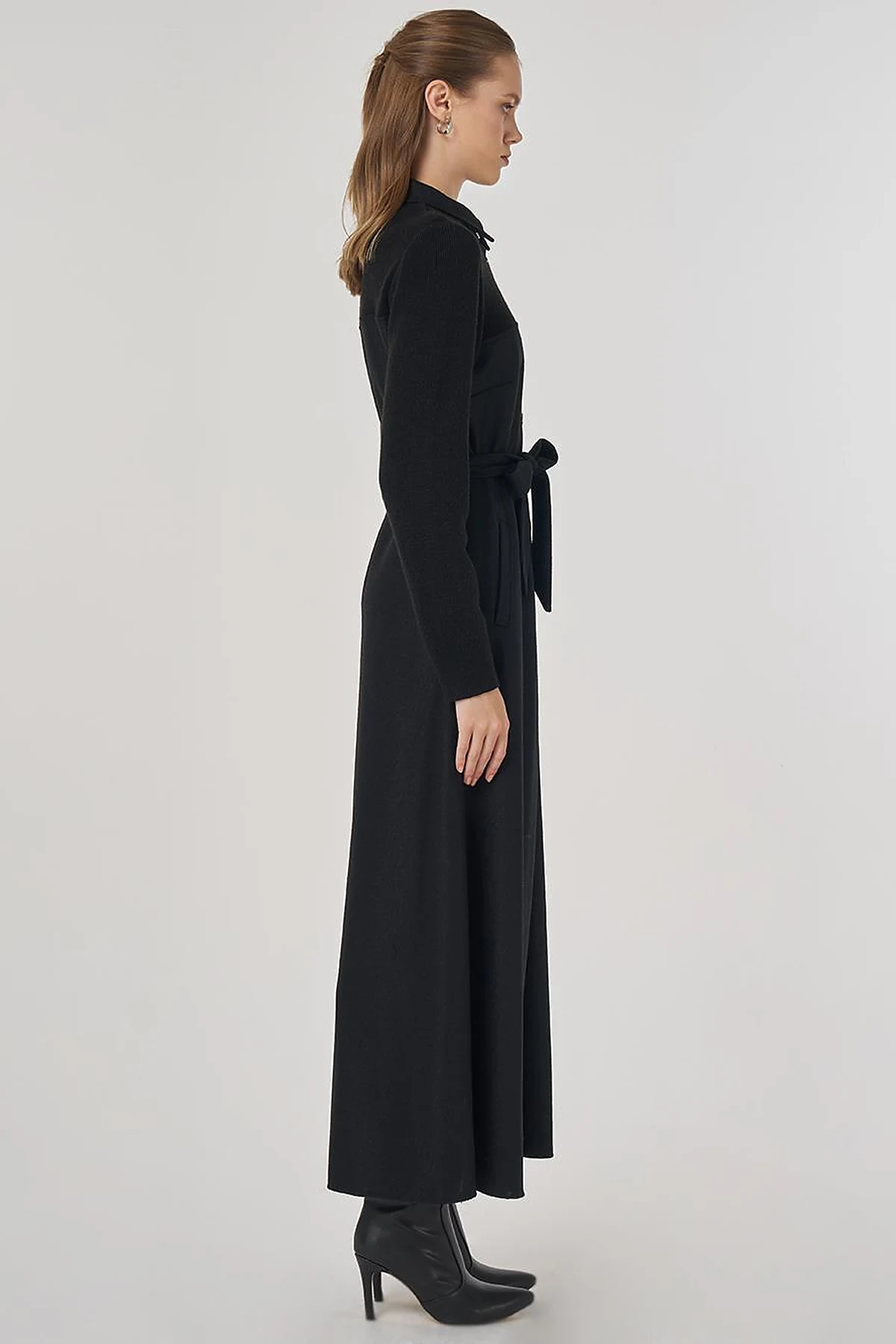Wool Maxi Dress Black