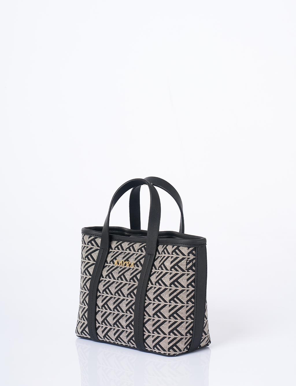 Monogram Pattern Medium Shopper Bag Grey