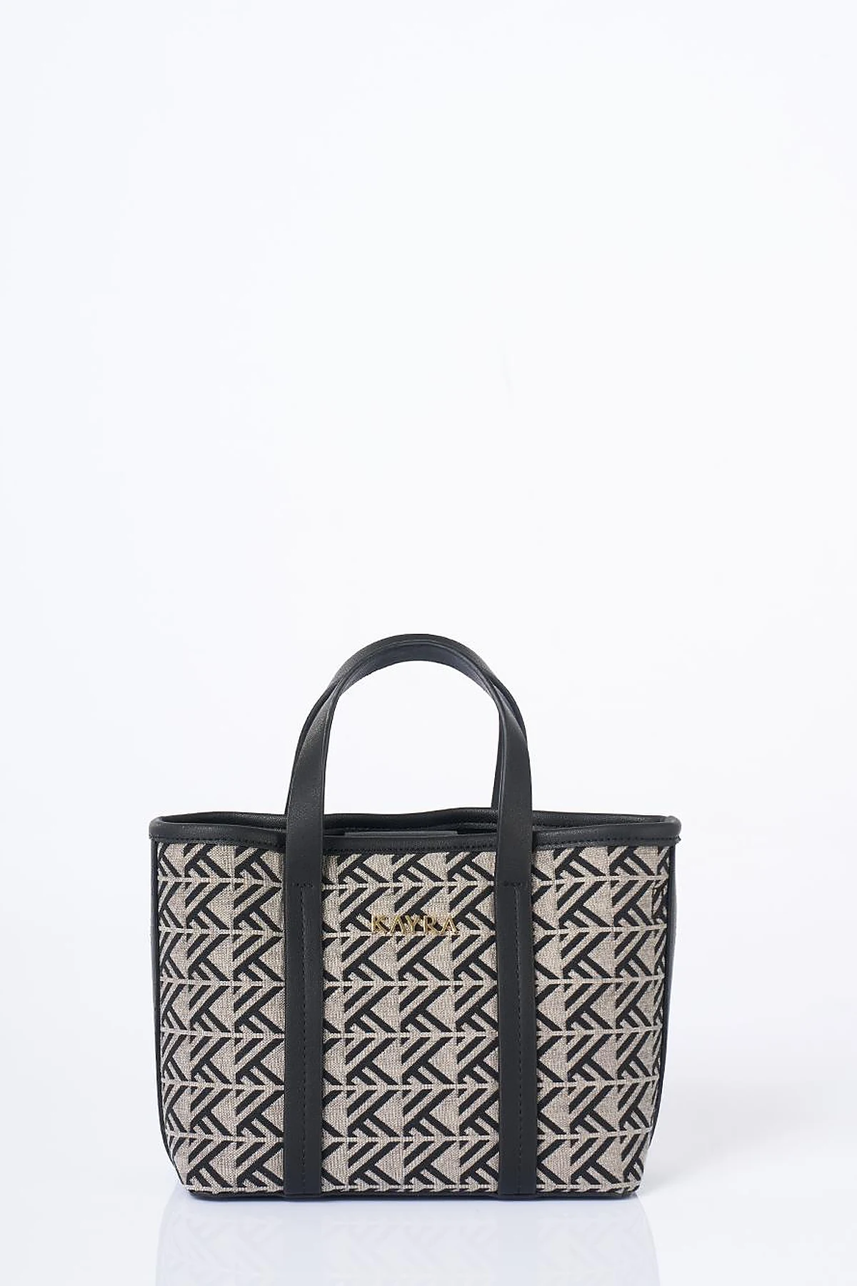 Monogram Pattern Medium Shopper Bag Grey