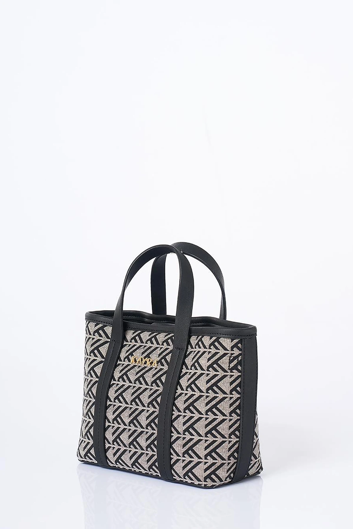 Monogram Pattern Medium Shopper Bag Grey