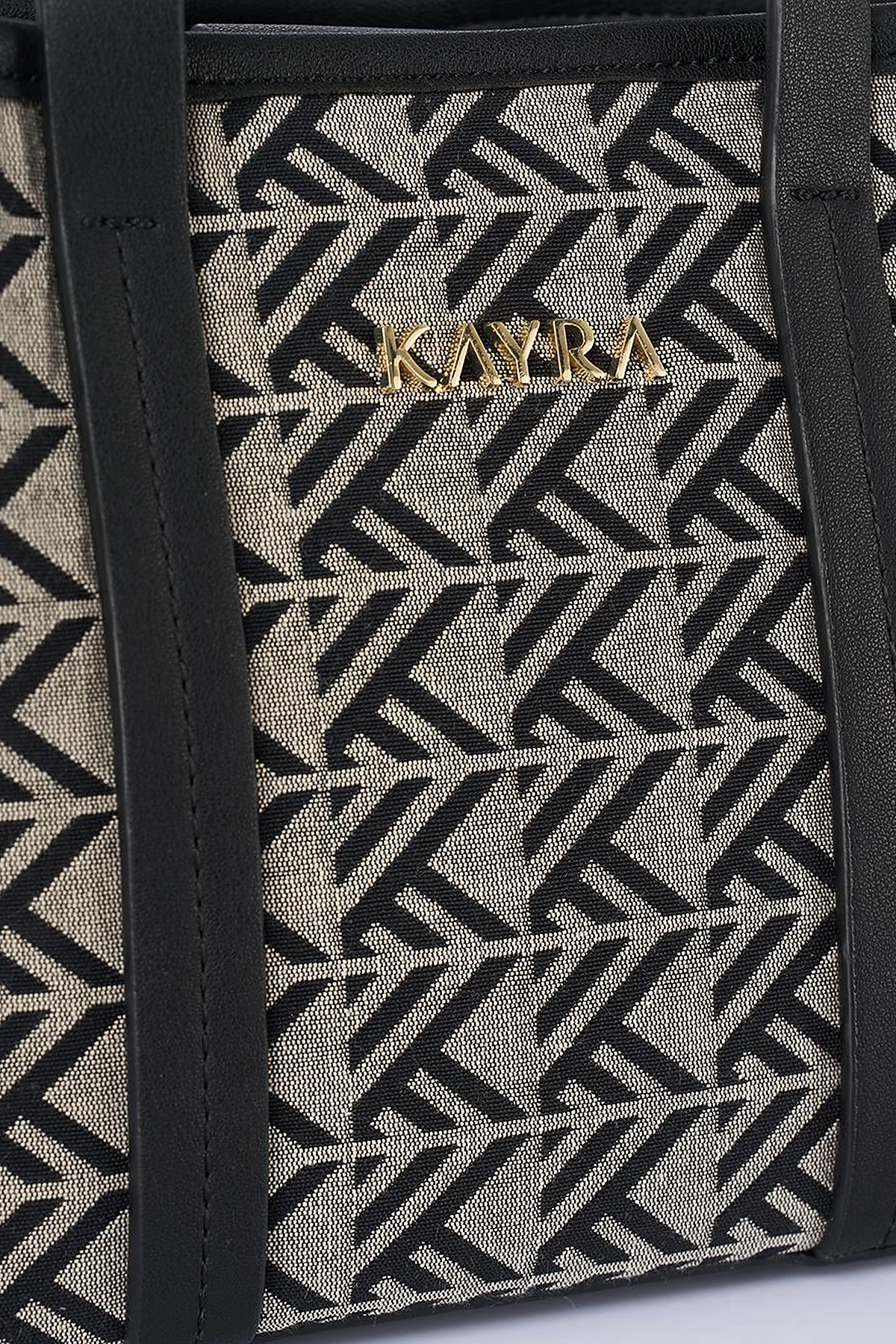 Monogram Pattern Medium Shopper Bag Grey