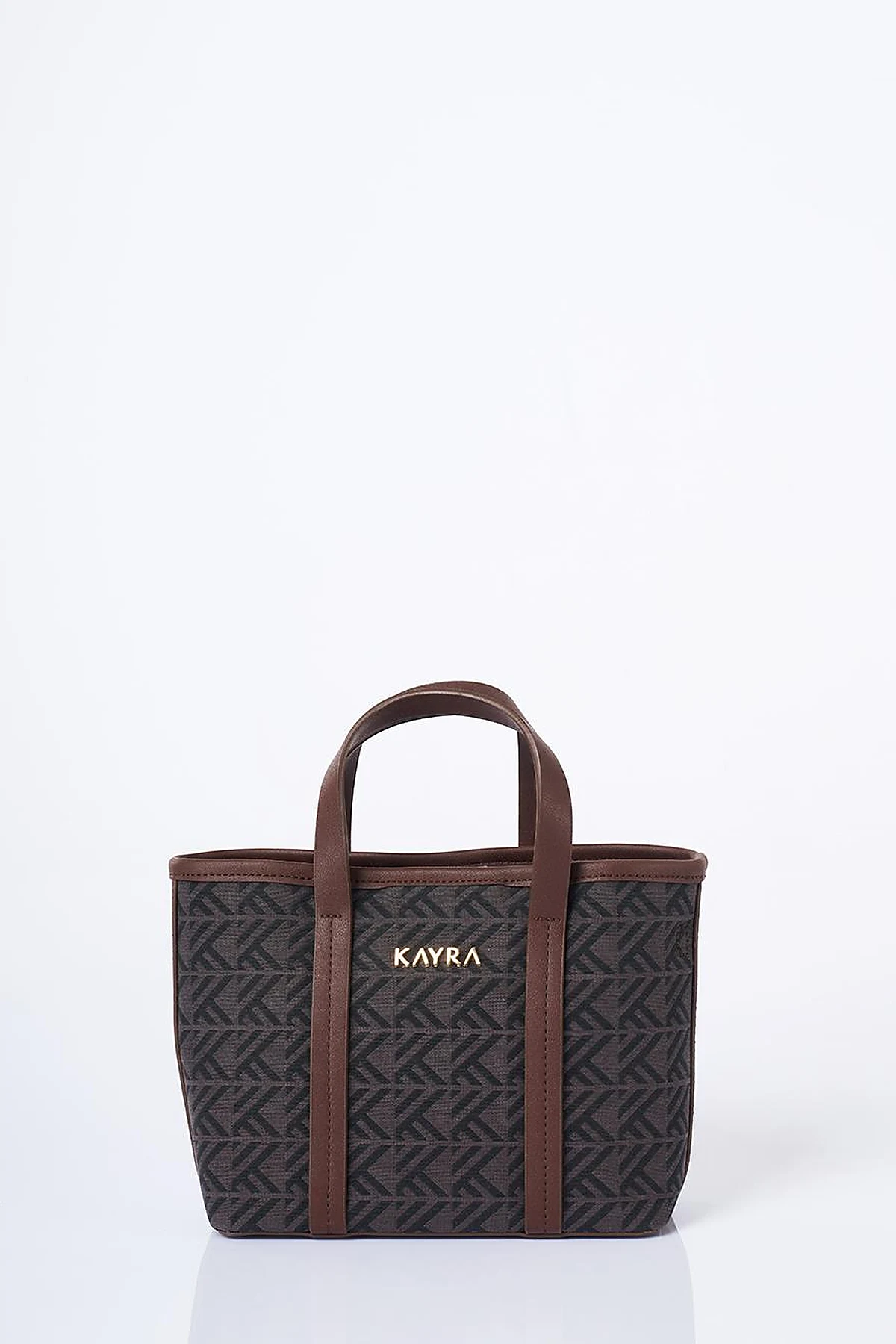 Monogram Pattern Medium Shopper Bag Taupe