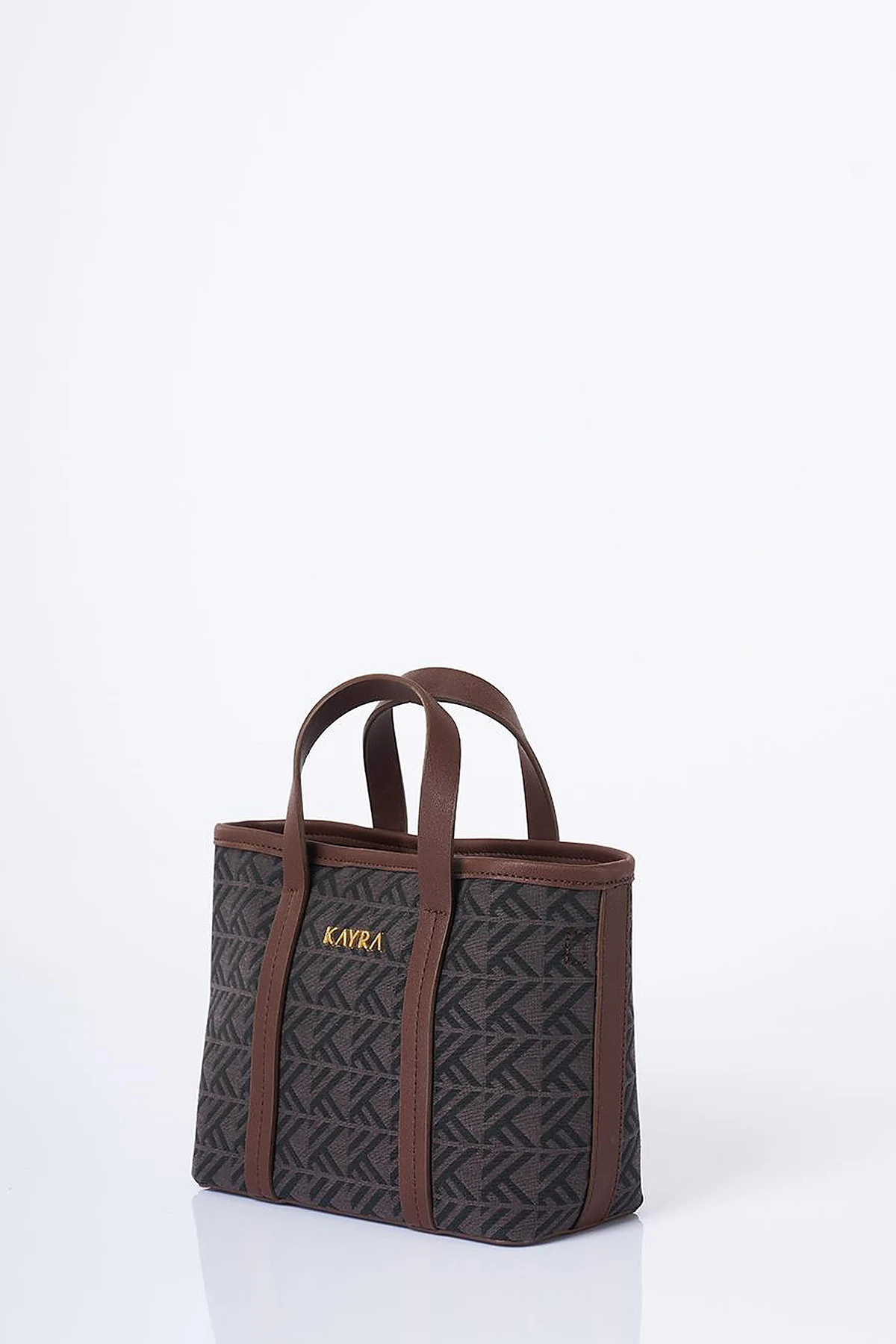 Monogram Pattern Medium Shopper Bag Taupe