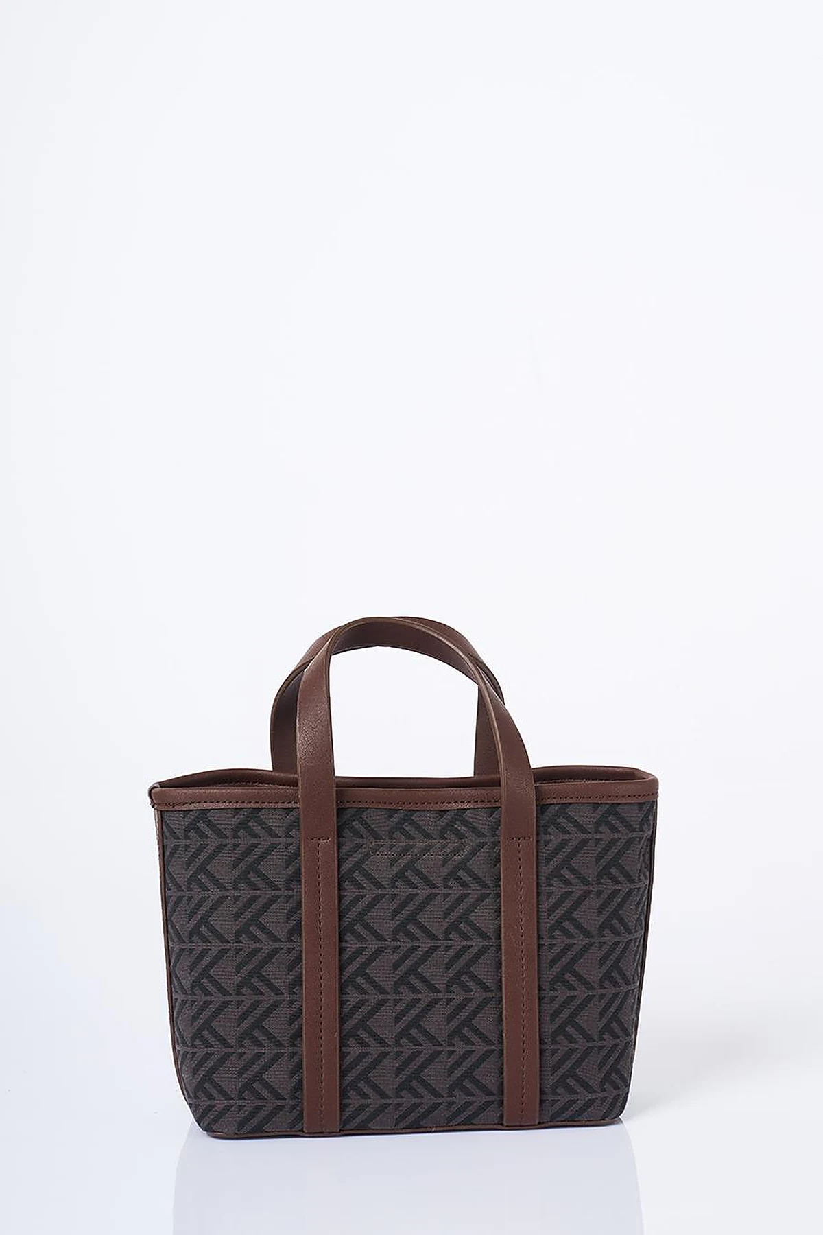 Monogram Pattern Medium Shopper Bag Taupe