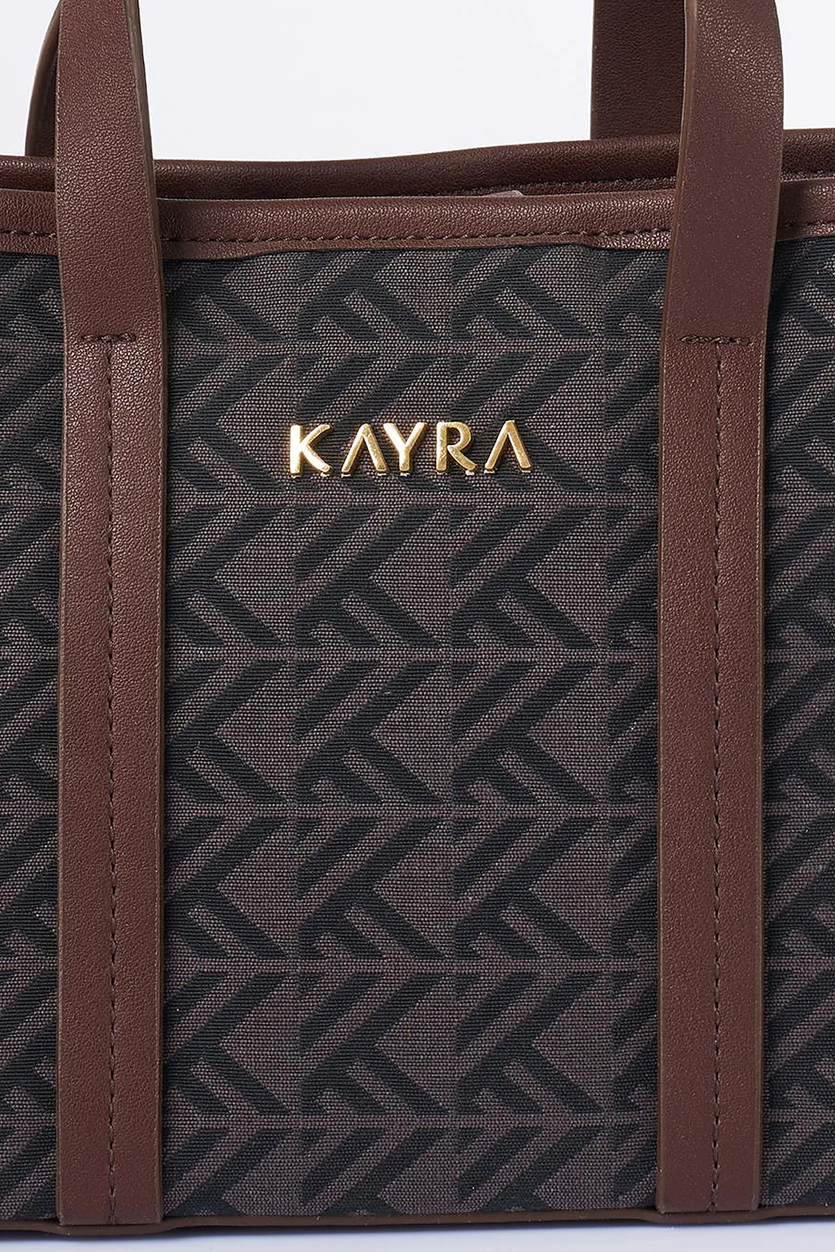 Monogram Pattern Medium Shopper Bag Taupe