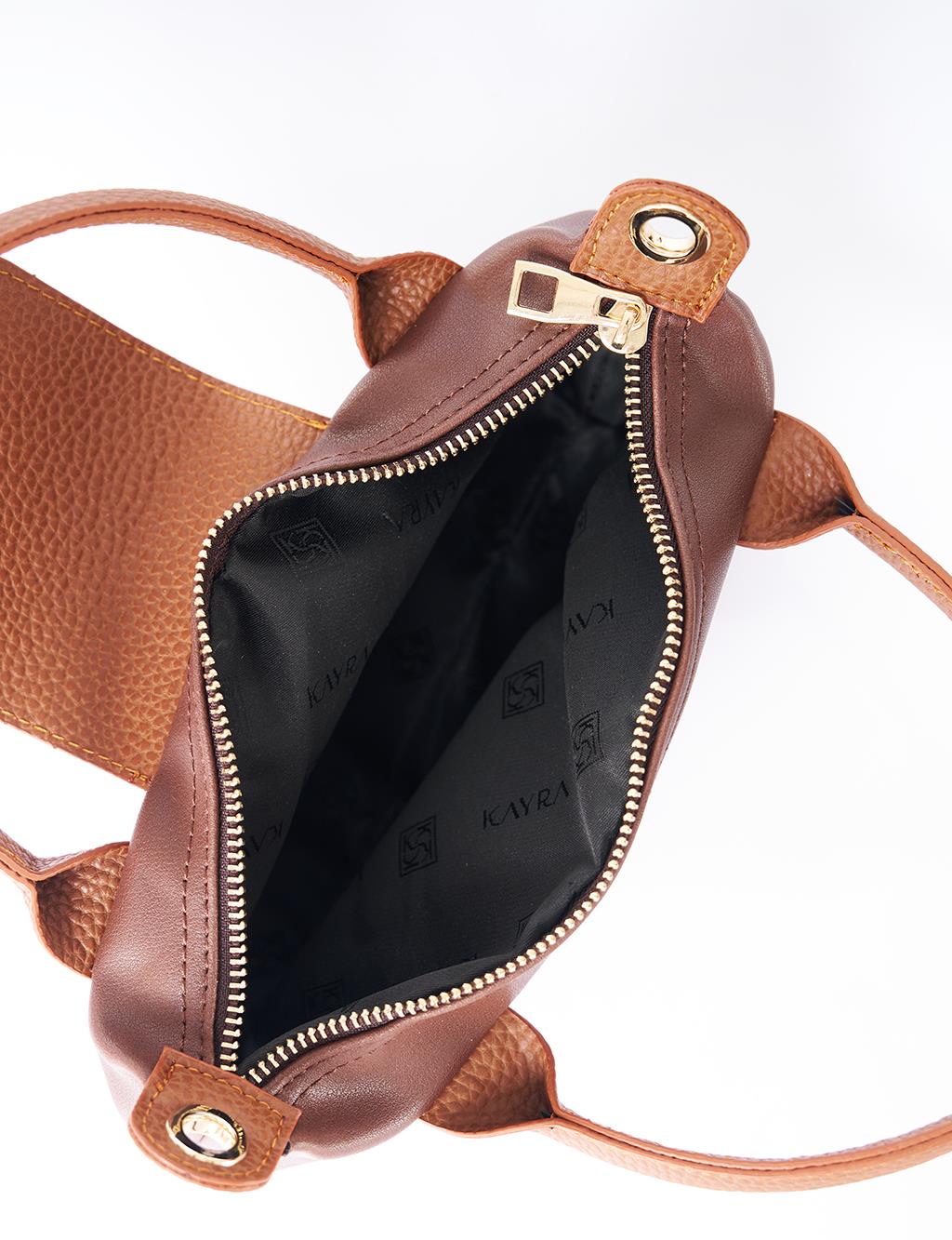 Small Fabric Bag Dark Brown