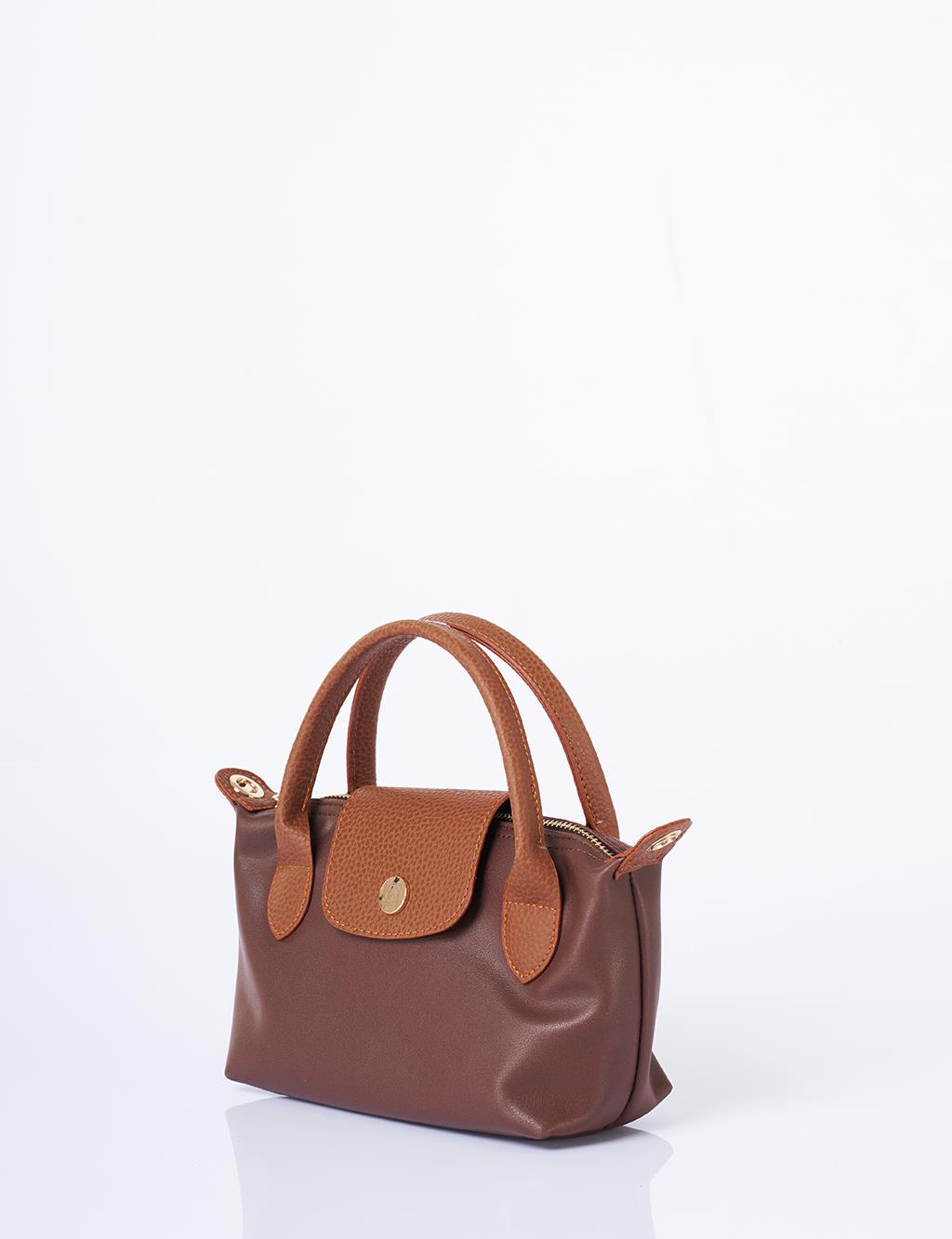 Small Fabric Bag Dark Brown