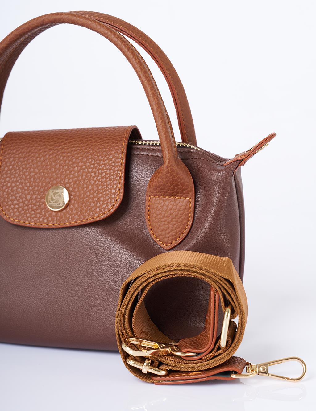 Small Fabric Bag Dark Brown