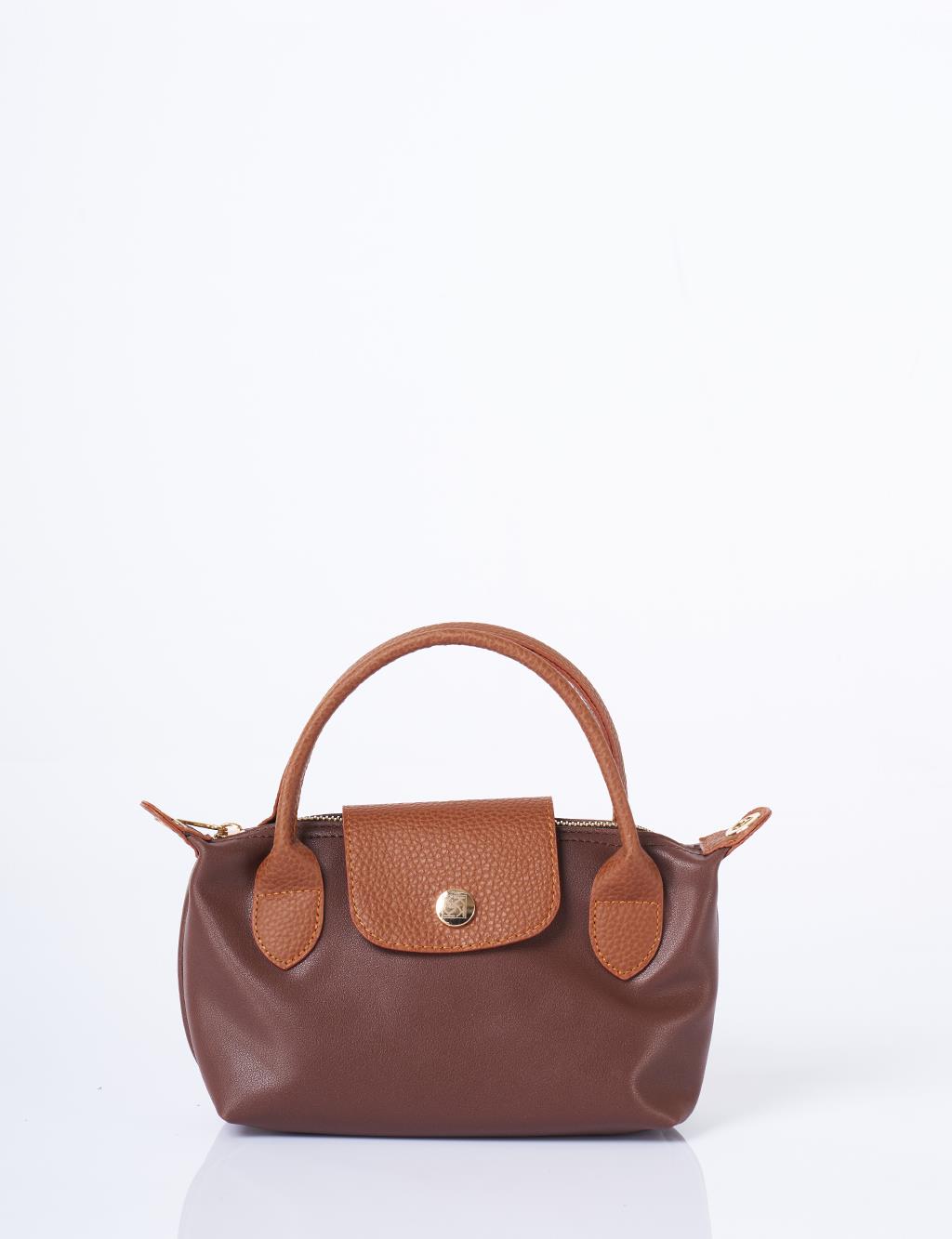 Small Fabric Bag Dark Brown