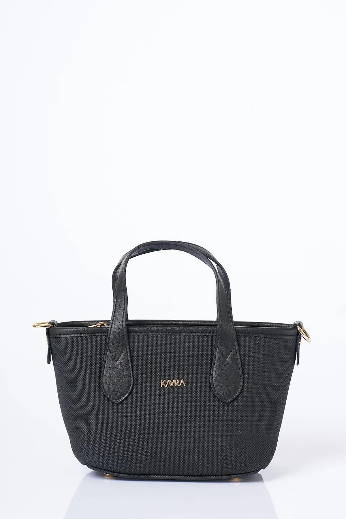 Textured Wide Strap Tote Bag Black