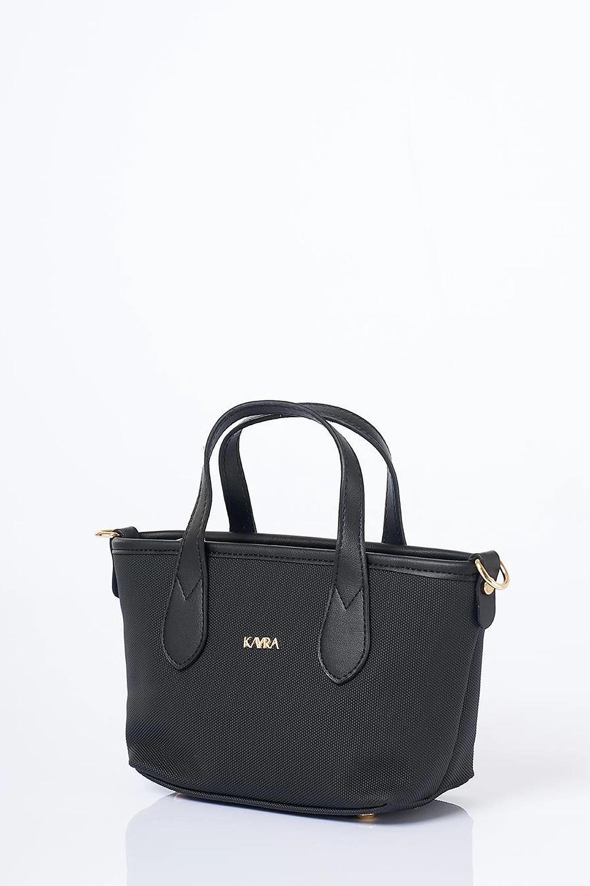 Textured Wide Strap Tote Bag Black