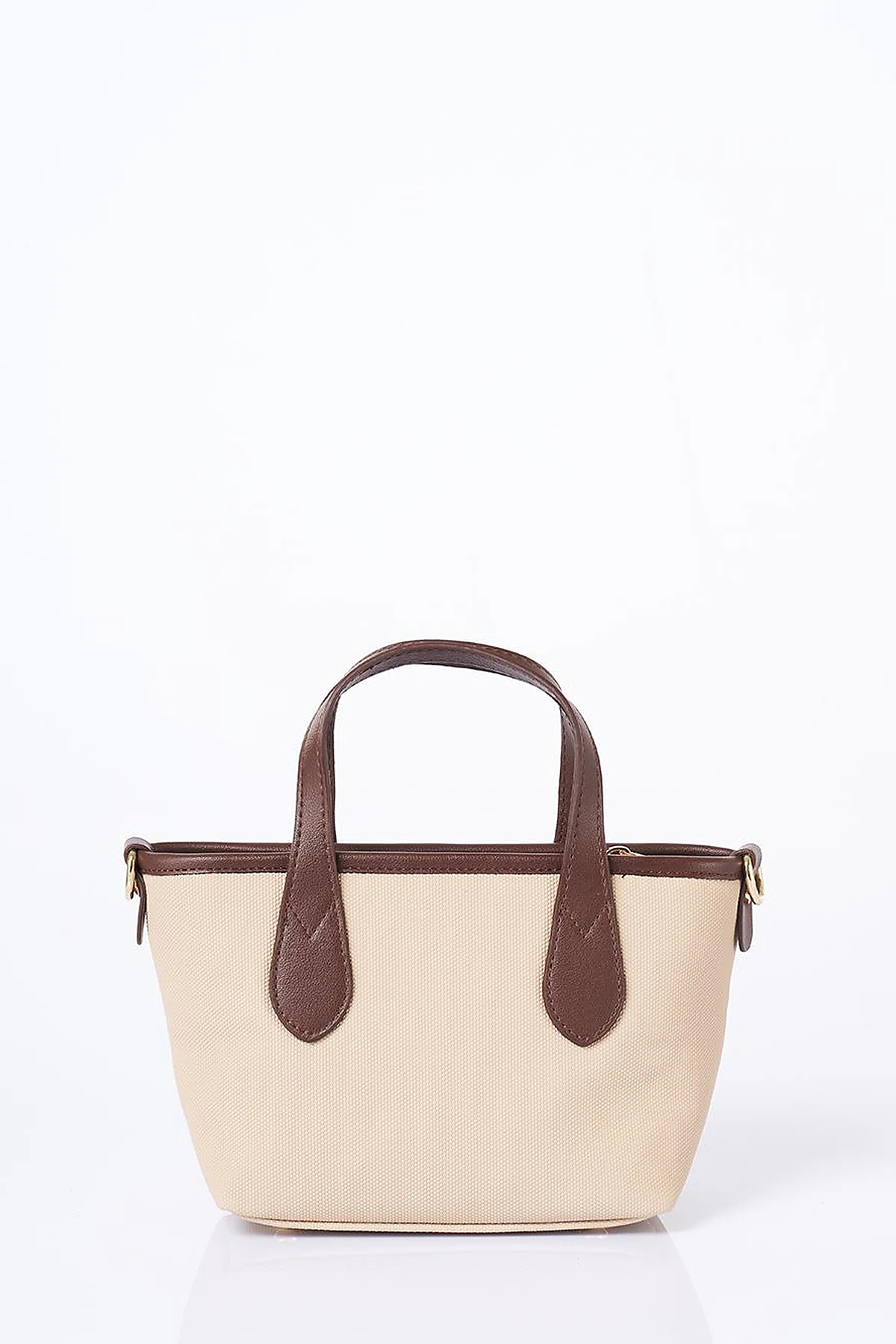 Textured Wide Strap Tote Bag Taupe