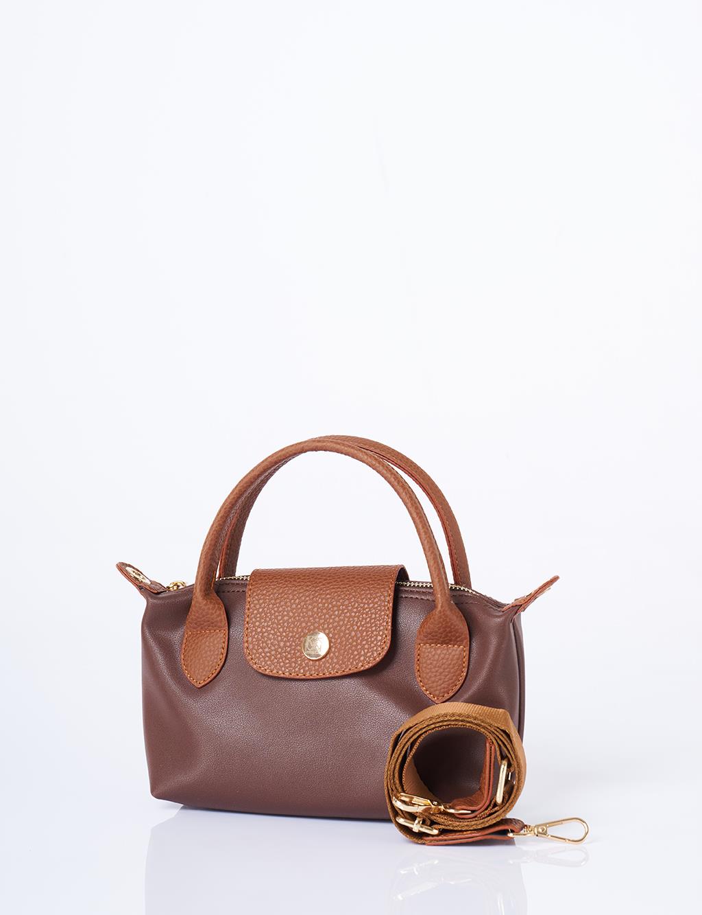 Small Fabric Bag Dark Brown