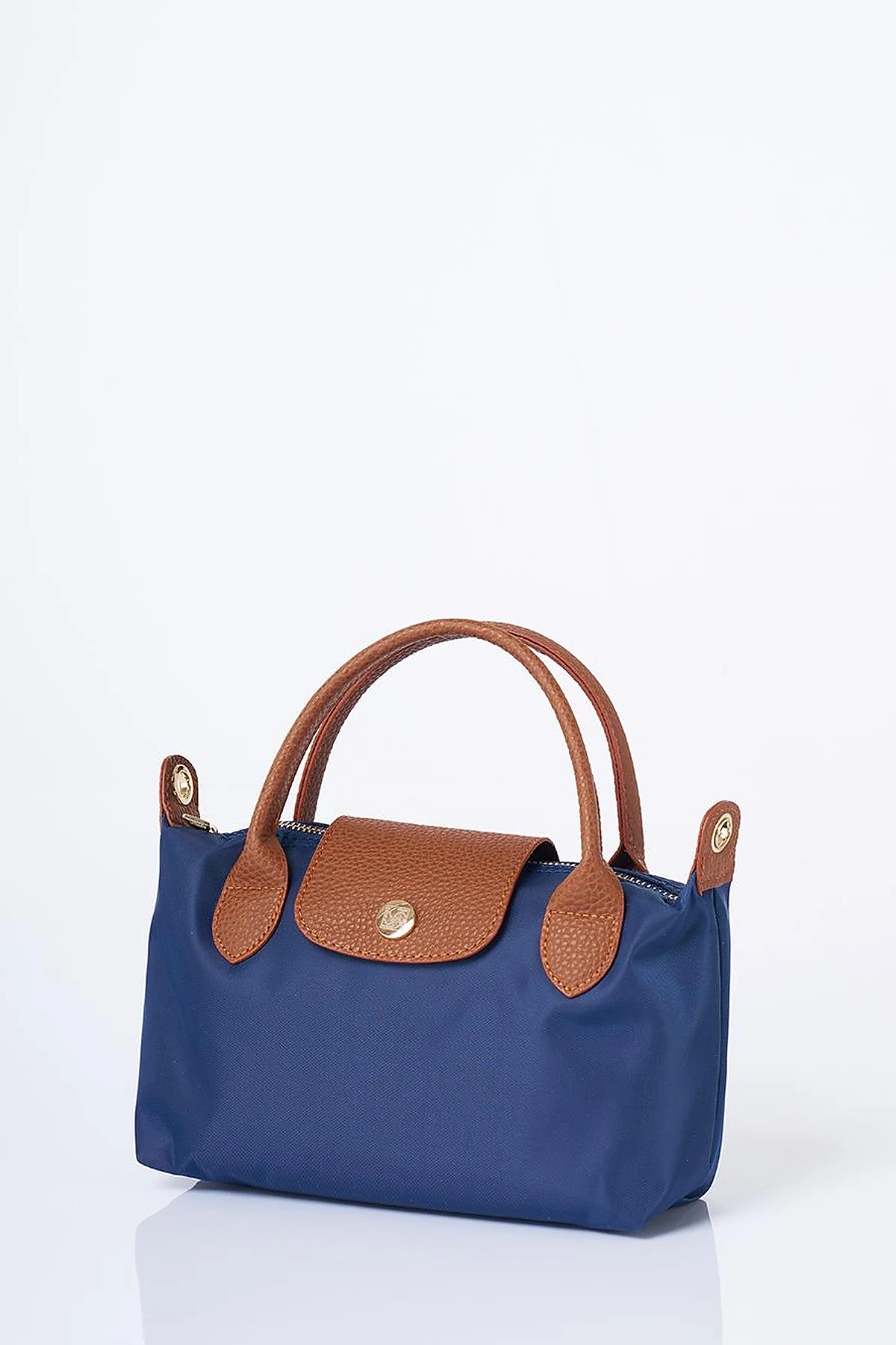 Medium Flap Fabric Bag- Navy
