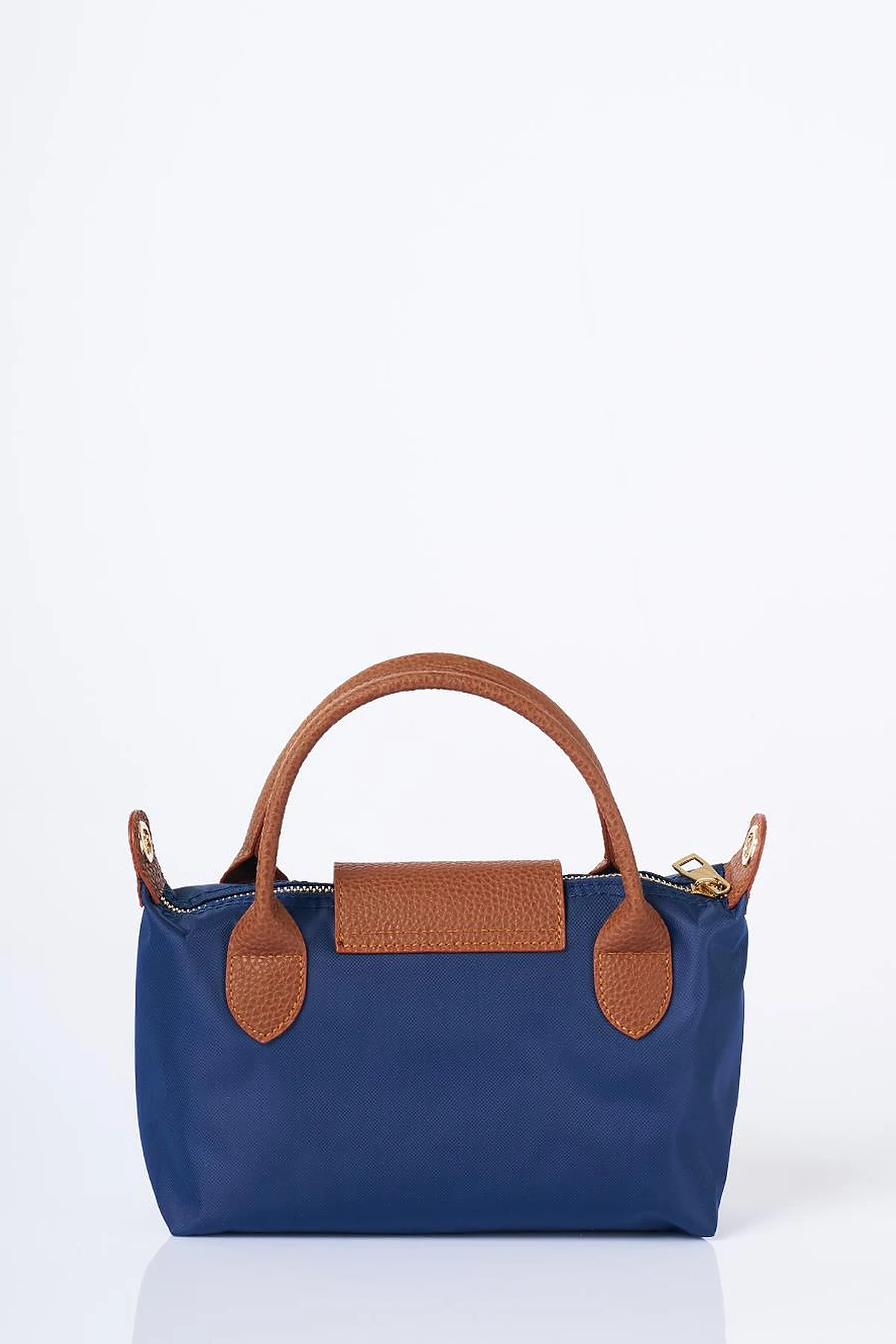 Medium Flap Fabric Bag- Navy
