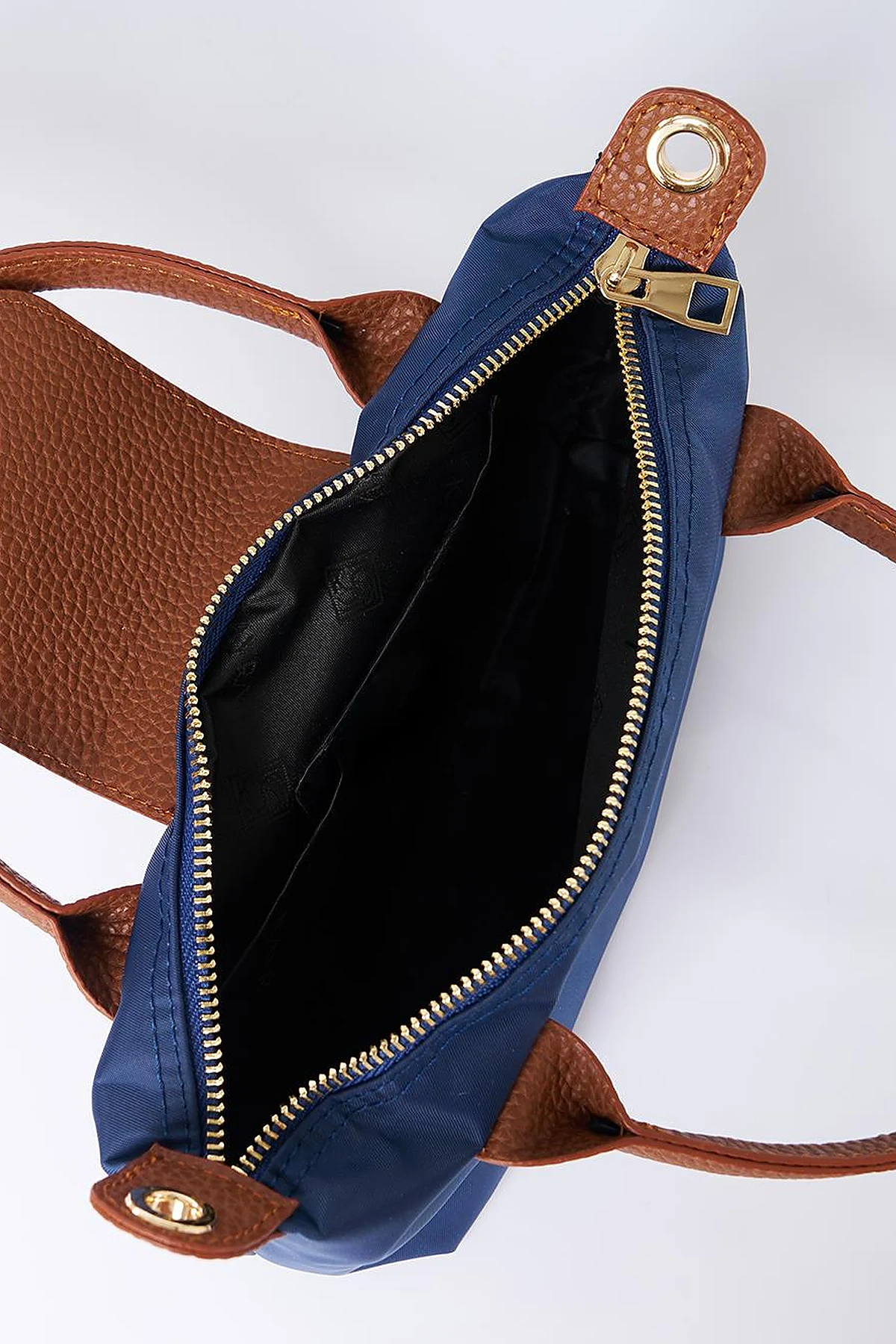 Medium Flap Fabric Bag- Navy