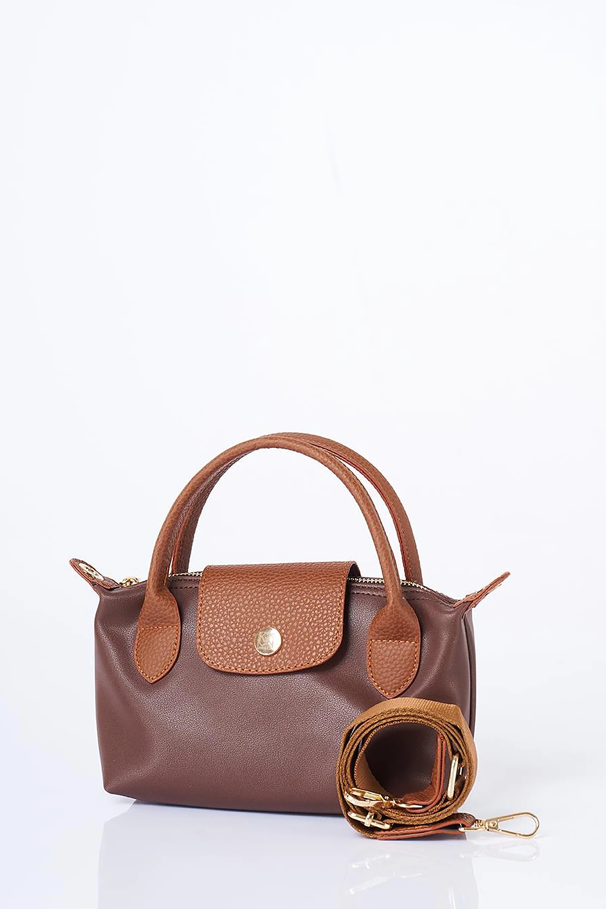 Small Fabric Bag Dark Brown