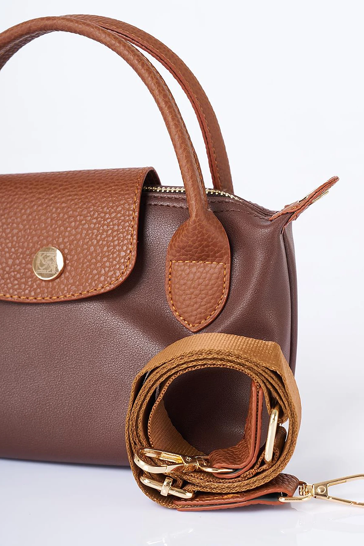Small Fabric Bag Dark Brown