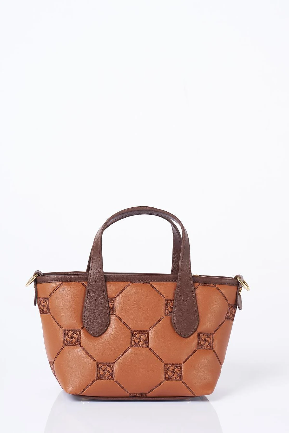 Monogram Logo Embroidered Tote Bag Tan