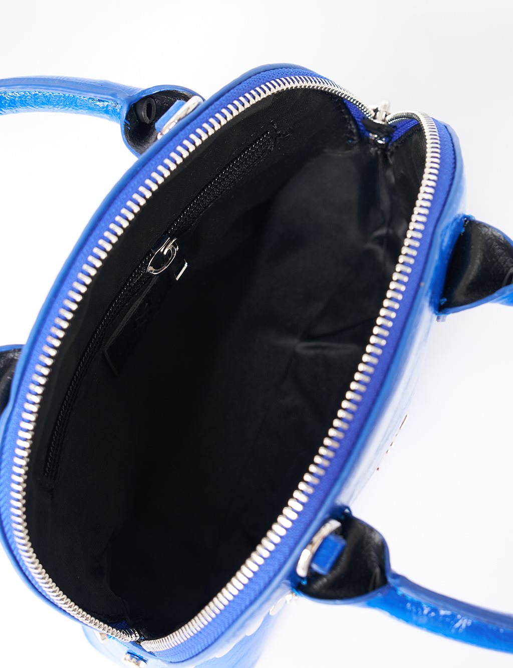 Stud Detailed Mini Faux Leather Handbag Cobalt