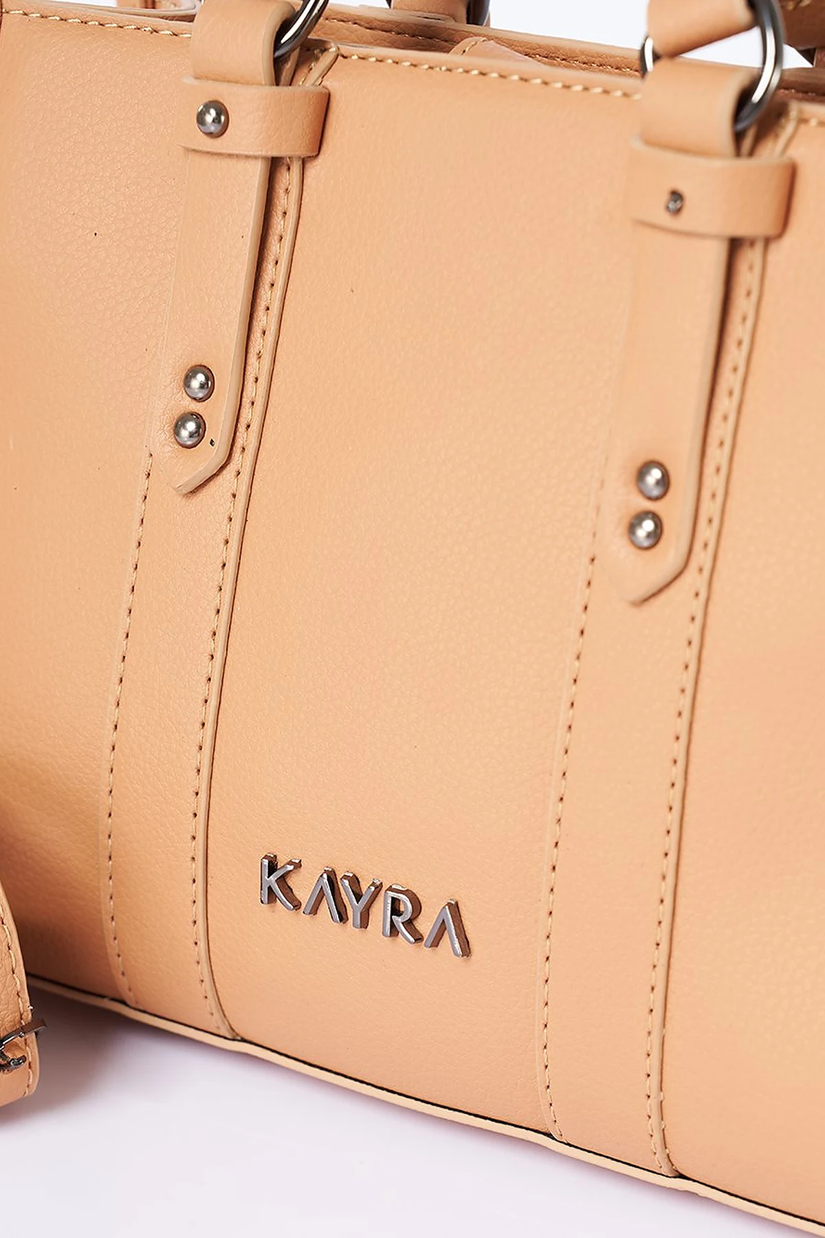 Shoulder Strap Snap Closure Faux Leather Tote Bag Camel