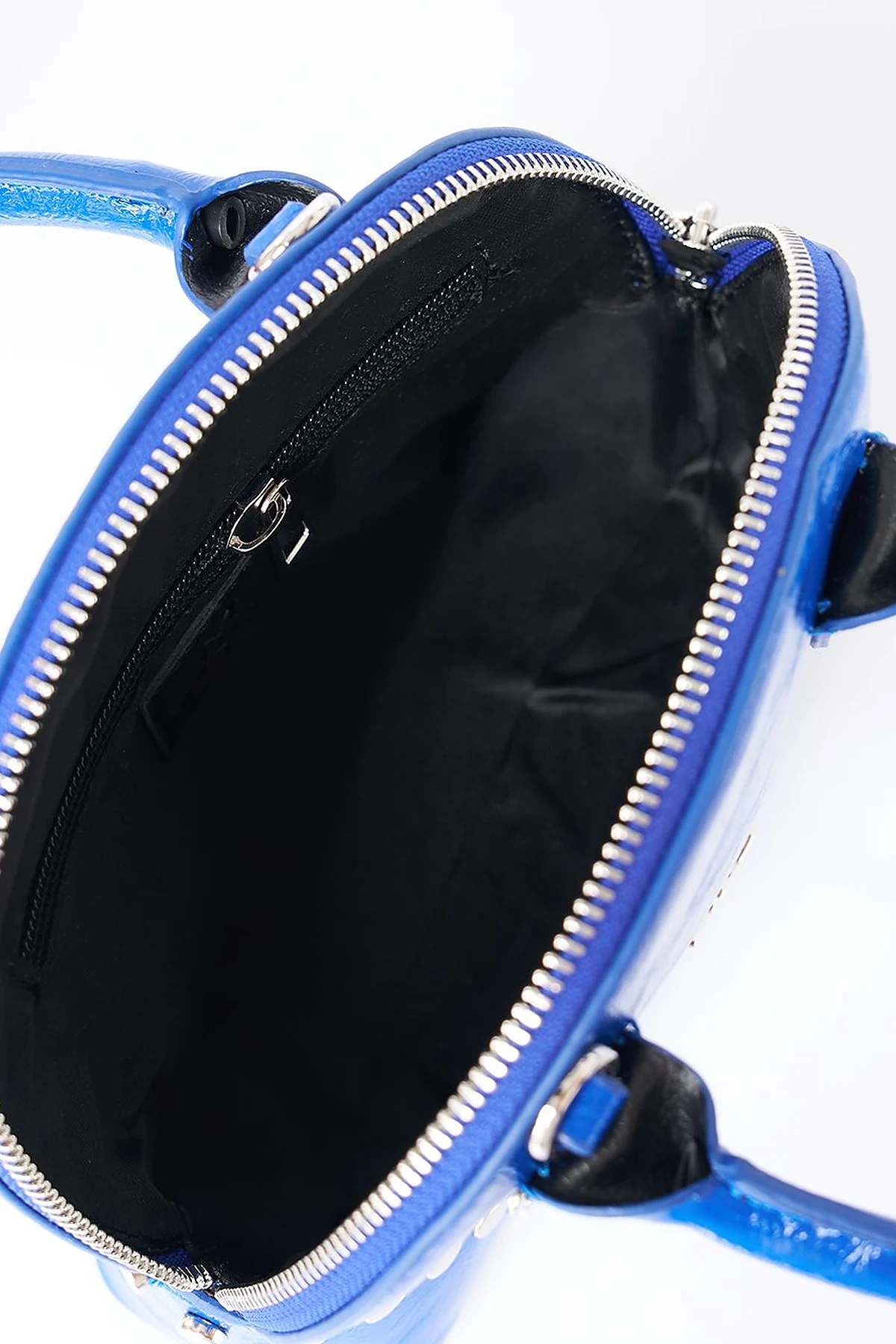 Stud Detailed Mini Faux Leather Handbag Cobalt