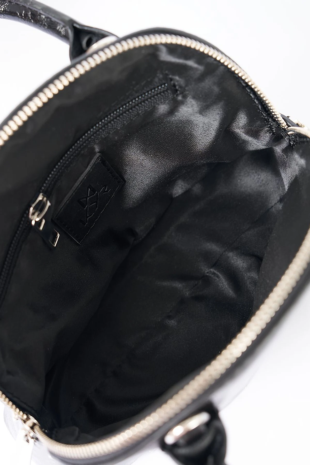Stud Detailed Mini Faux Leather Handbag Black