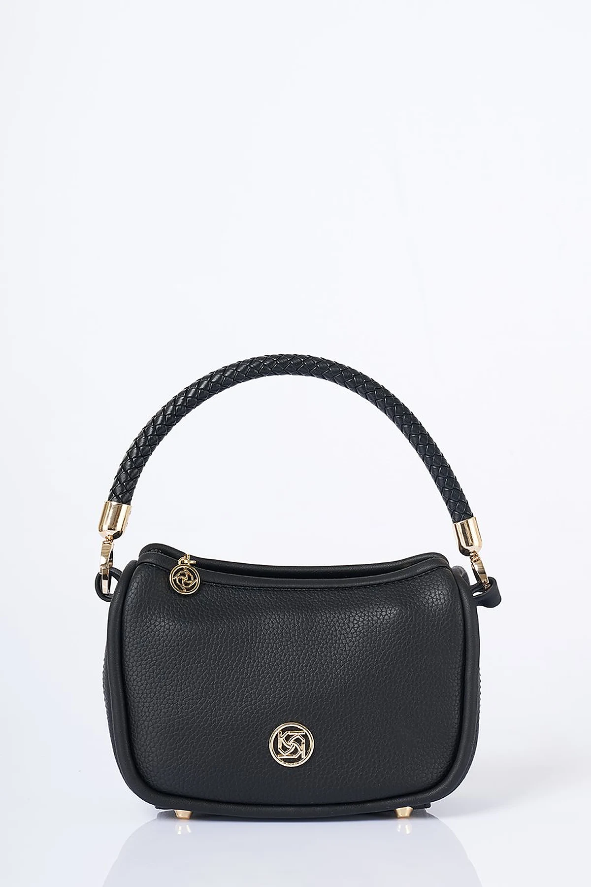 Hobo Bag with Logo Detail Black