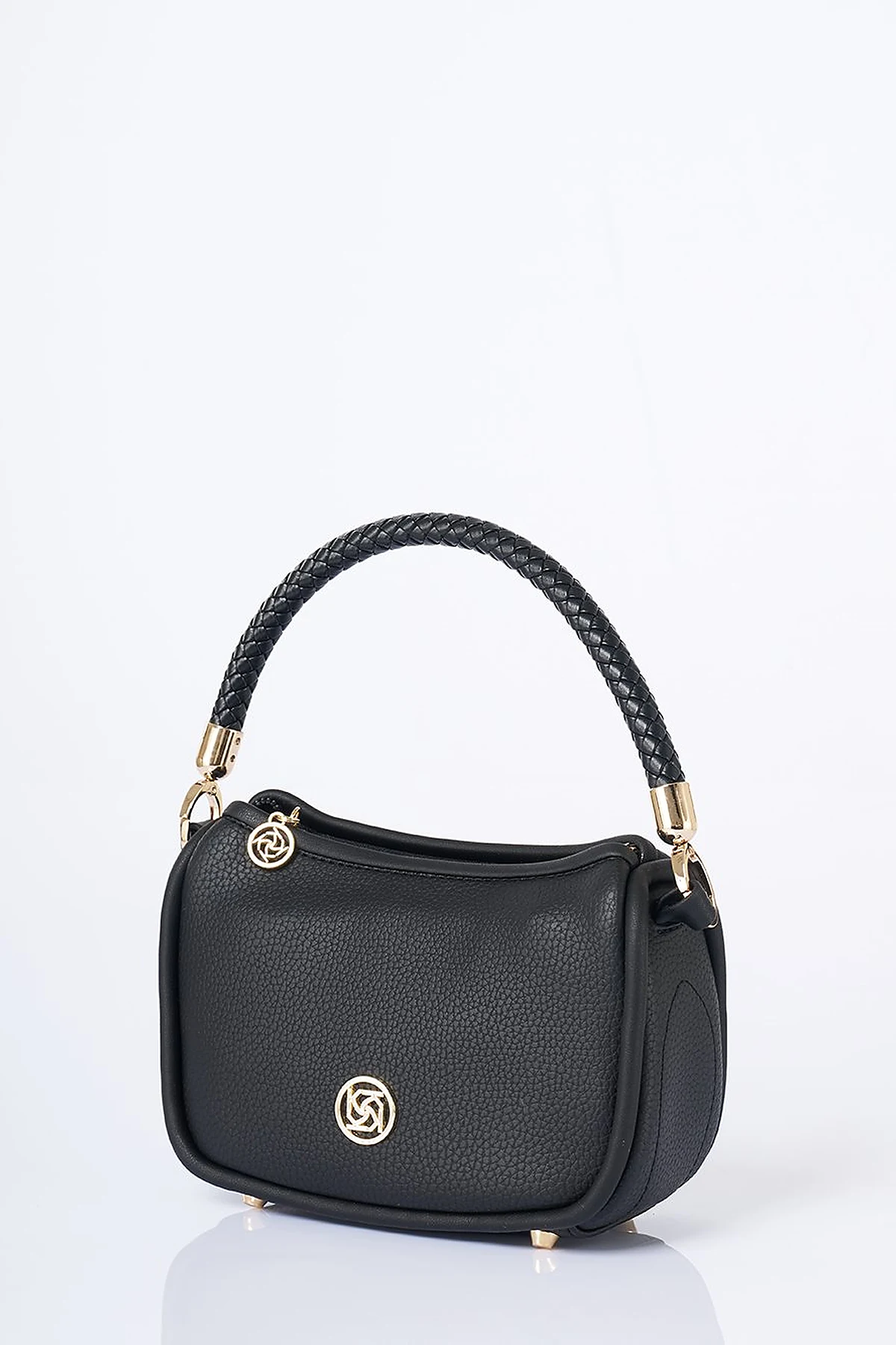 Hobo Bag with Logo Detail Black