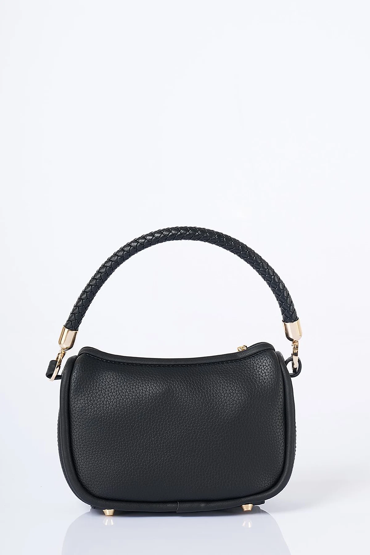 Hobo Bag with Logo Detail Black