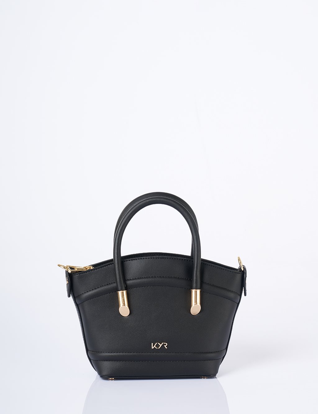 Gold Detaylı Suni Deri Tote Çanta Siyah
