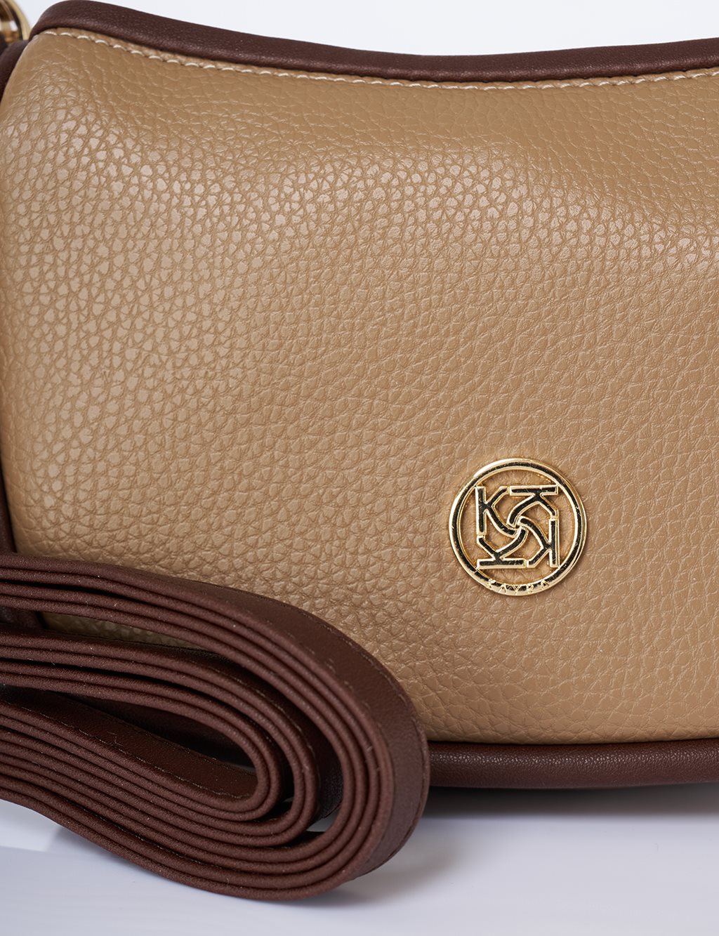 Faux Leather Hobo Bag Taupe