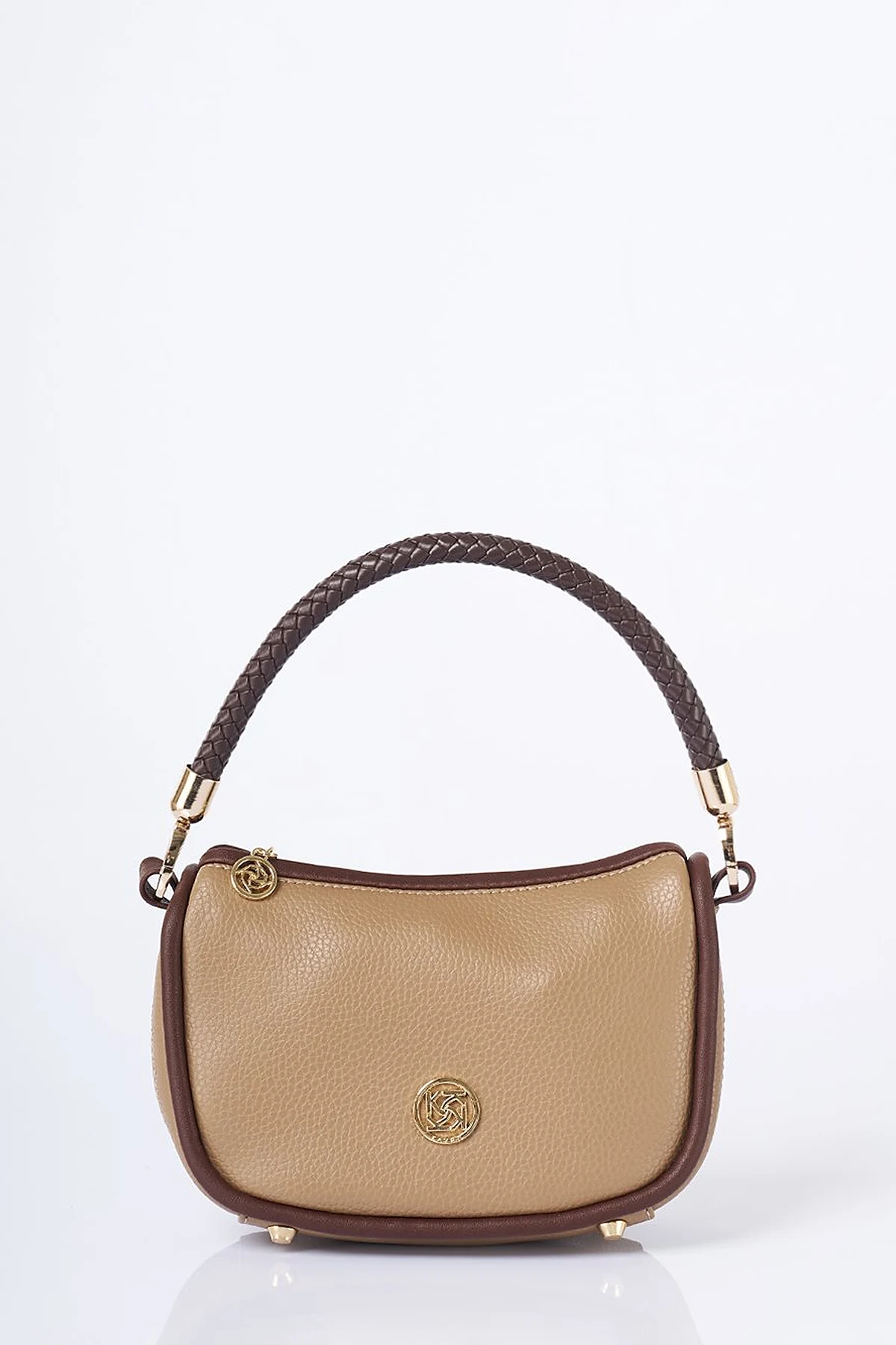 Hobo Bag with Logo Detail Taupe